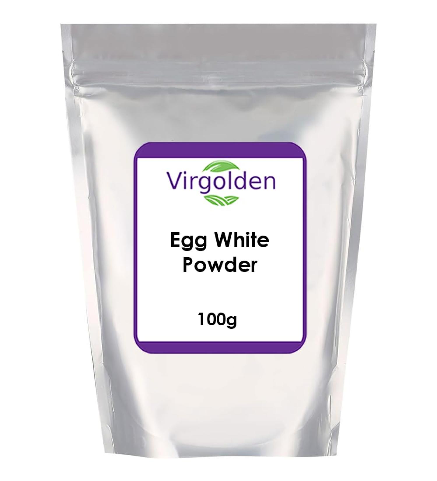 Egg White Protein Powder 100g Pasteurized Dried Egg Whites Protein High Whip for Baking Desserts Cooking by Virgolden - Buy Online on GoSupps.com