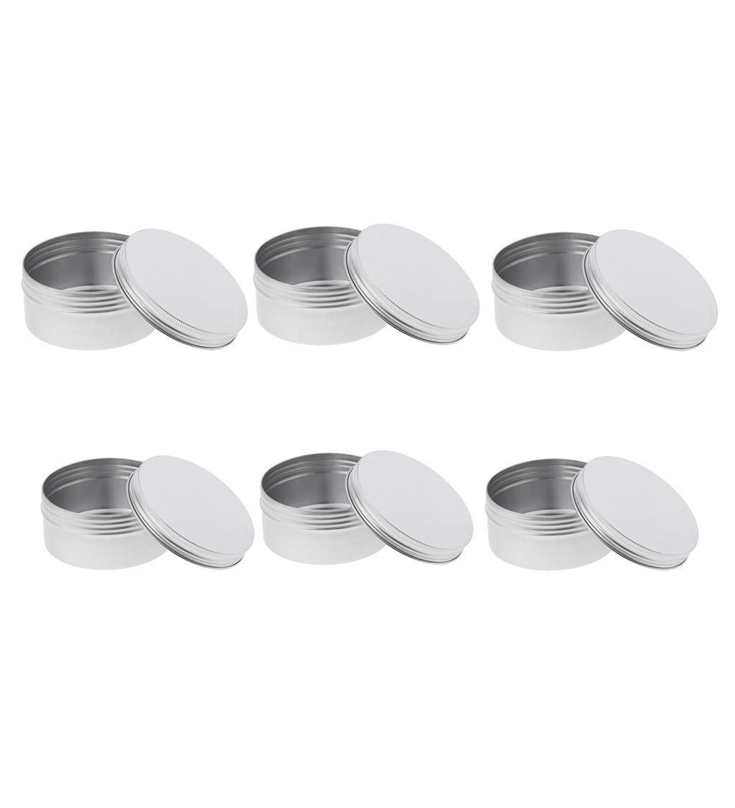 Aluminum Tin Jars 200ml & 250ml - Round Cosmetic Sample Jars with Screw Lid - 6pcs Empty Containers for Travel & DIY - Buy Online on GoSupps.com