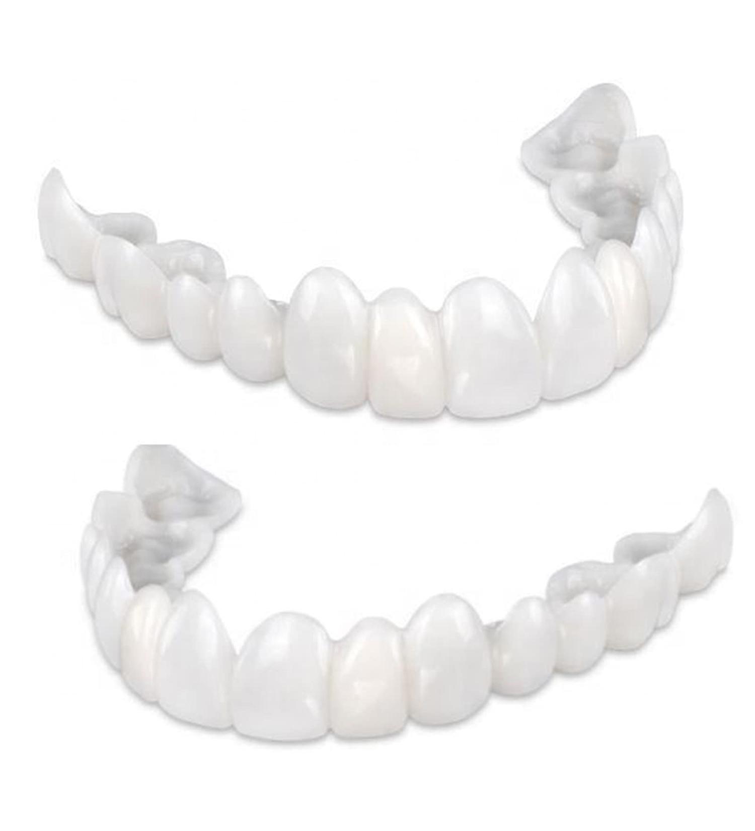 2 Pairs of Artificial Tooth Veneers - Comfortable Flex Zahn Replacement for Imperfect Teeth - Snap-on Top & Bottom Fit - Buy Online on GoSupps.com