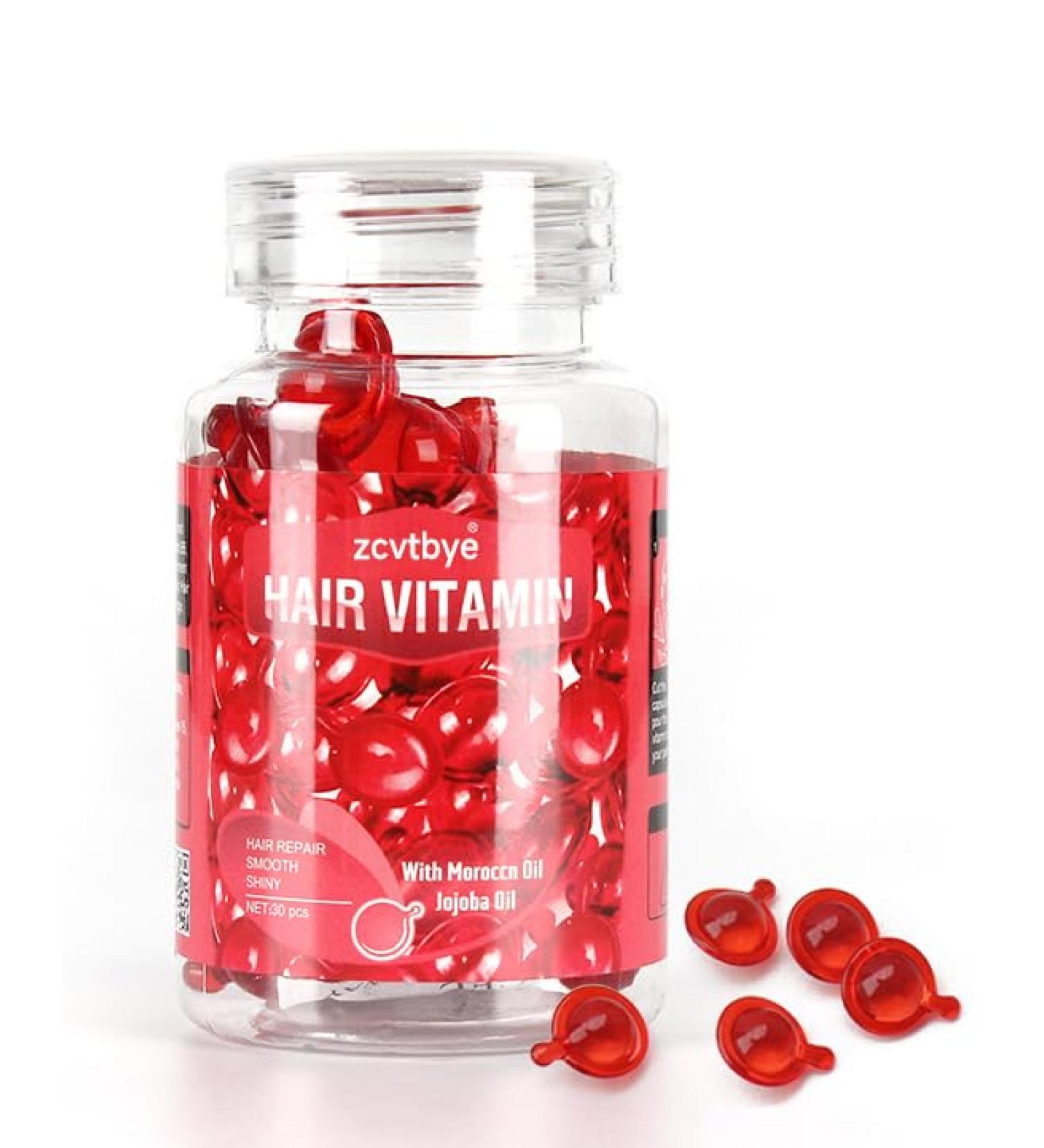 Zcvtbye Hair Treatment Serum - Argan Oil Capsules with Moroccan Macadamia & Avocado Oils | Deep Conditioner with Vitamins A C E & Pro B5 - Red DEEP REPAIR - Buy Online on GoSupps.com