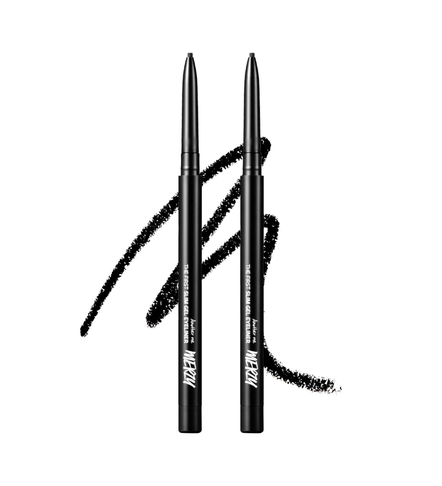 MERZY 2Pack Slim Gel Eyeliner - Ultra-Slim Tip - Long Lasting & Smudge-Resistant - K-Beauty - Black Onyx (2 Pack) - Buy Online on GoSupps.com
