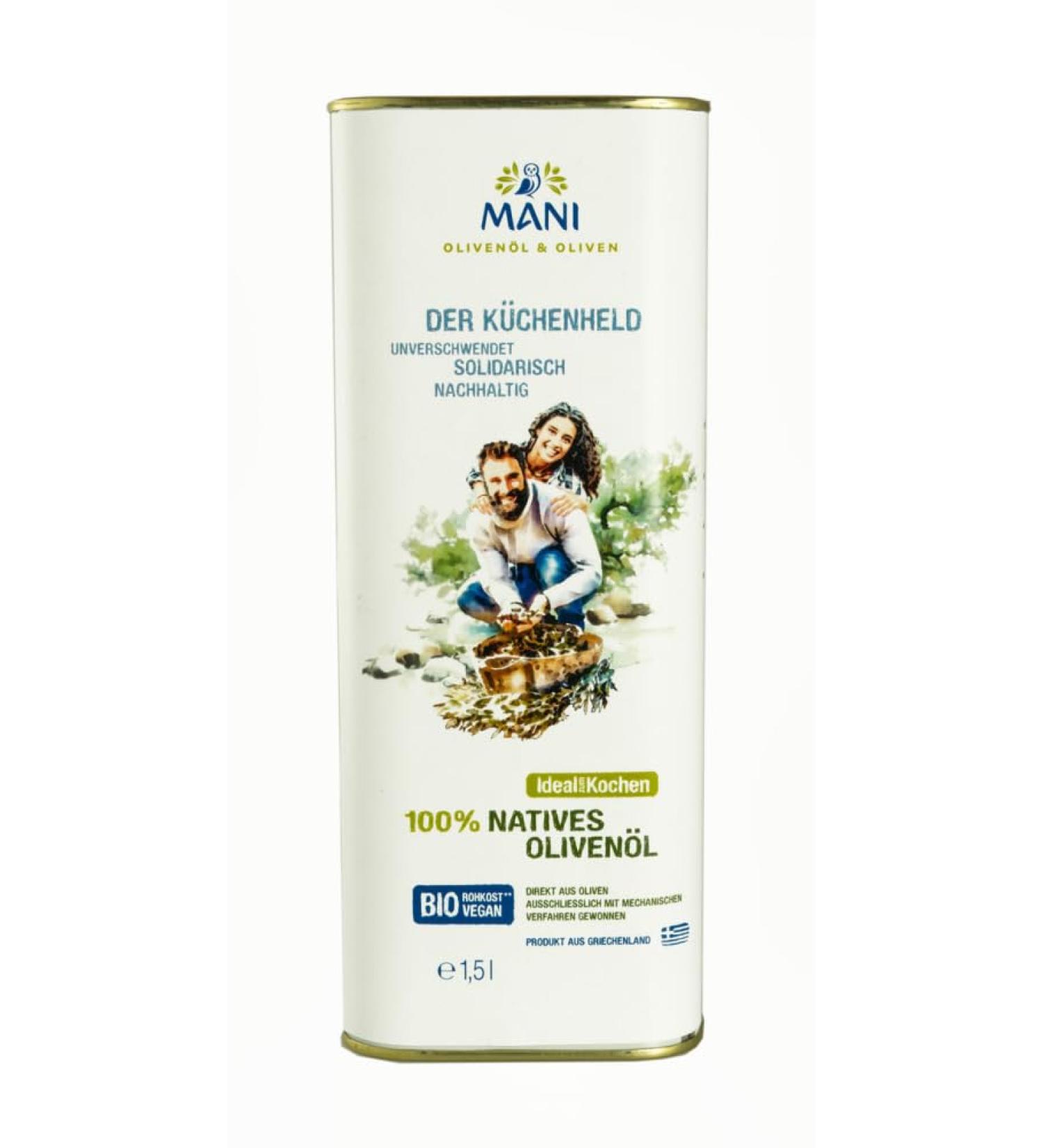 Mani Bl uel Mani Bl uel MANI 100% Organic Virgin Olive Oil (2 x 1.50 l)