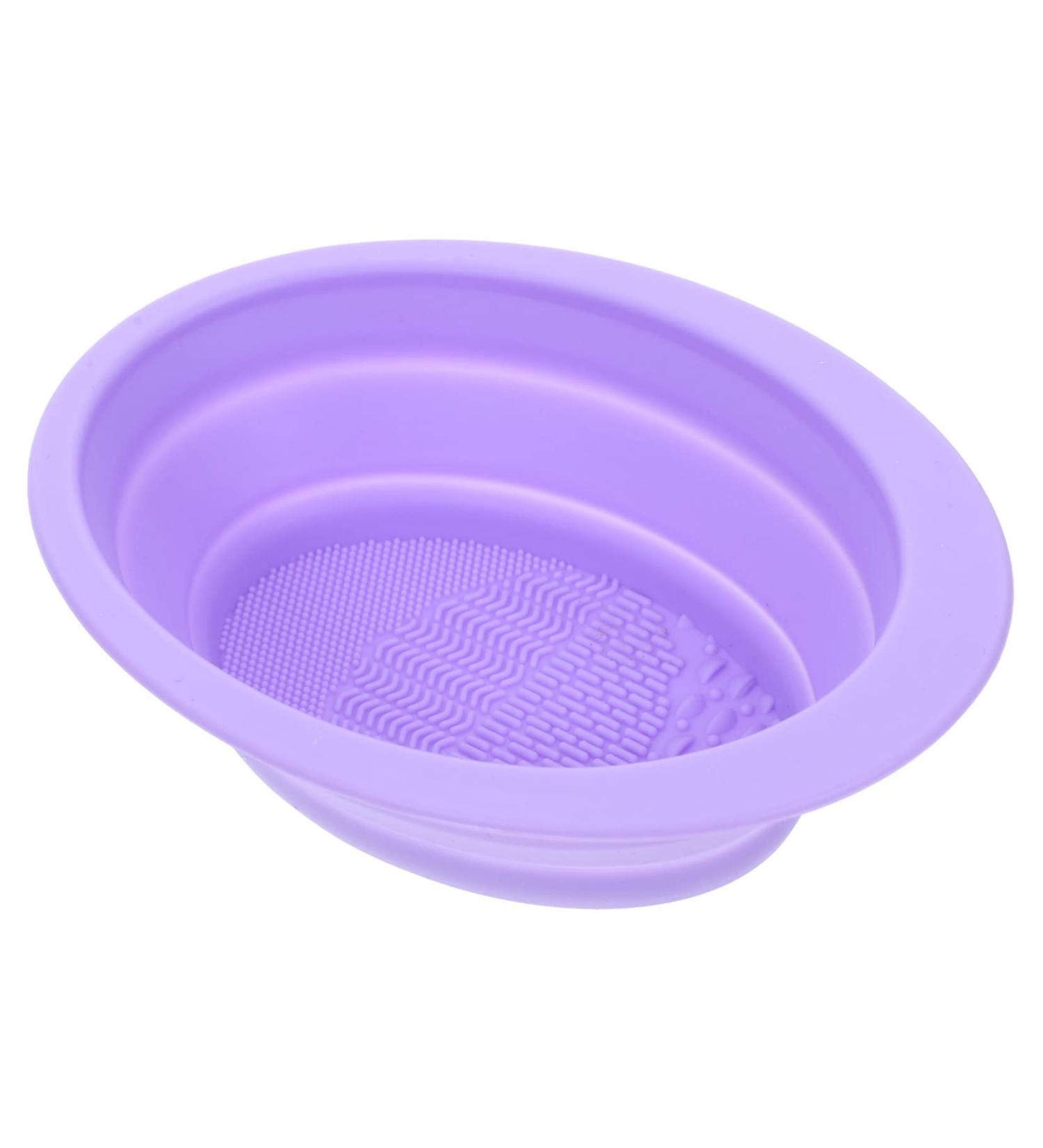 Housoutil Cleaning Pad Silicon Brush Cleaner Cosmetics Brush Scrubber Makeup Cleaning Mat Cosmetic Brush Cleaner Pad Makeup Scrubber Bowl Silica Gel Purple Cleaning Brush Make up 14.5x11cm Purple - Buy Online on GoSupps.com