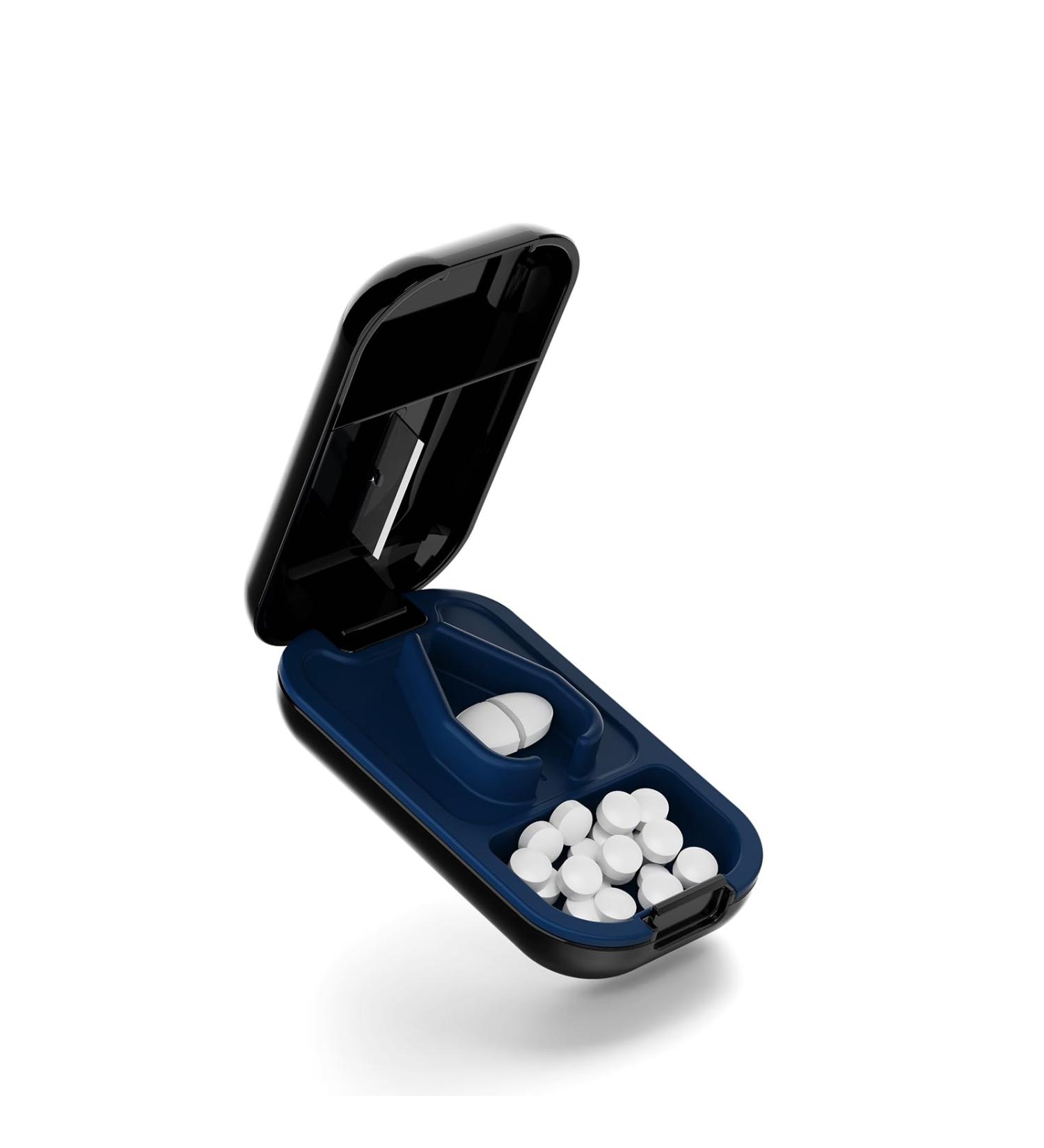 Opret Pill Cutter Splitter with Blade for Small & Large Pills - Black | Cut Tablets, Vitamins, Medicines in Half/Quarter - Buy Online on GoSupps.com