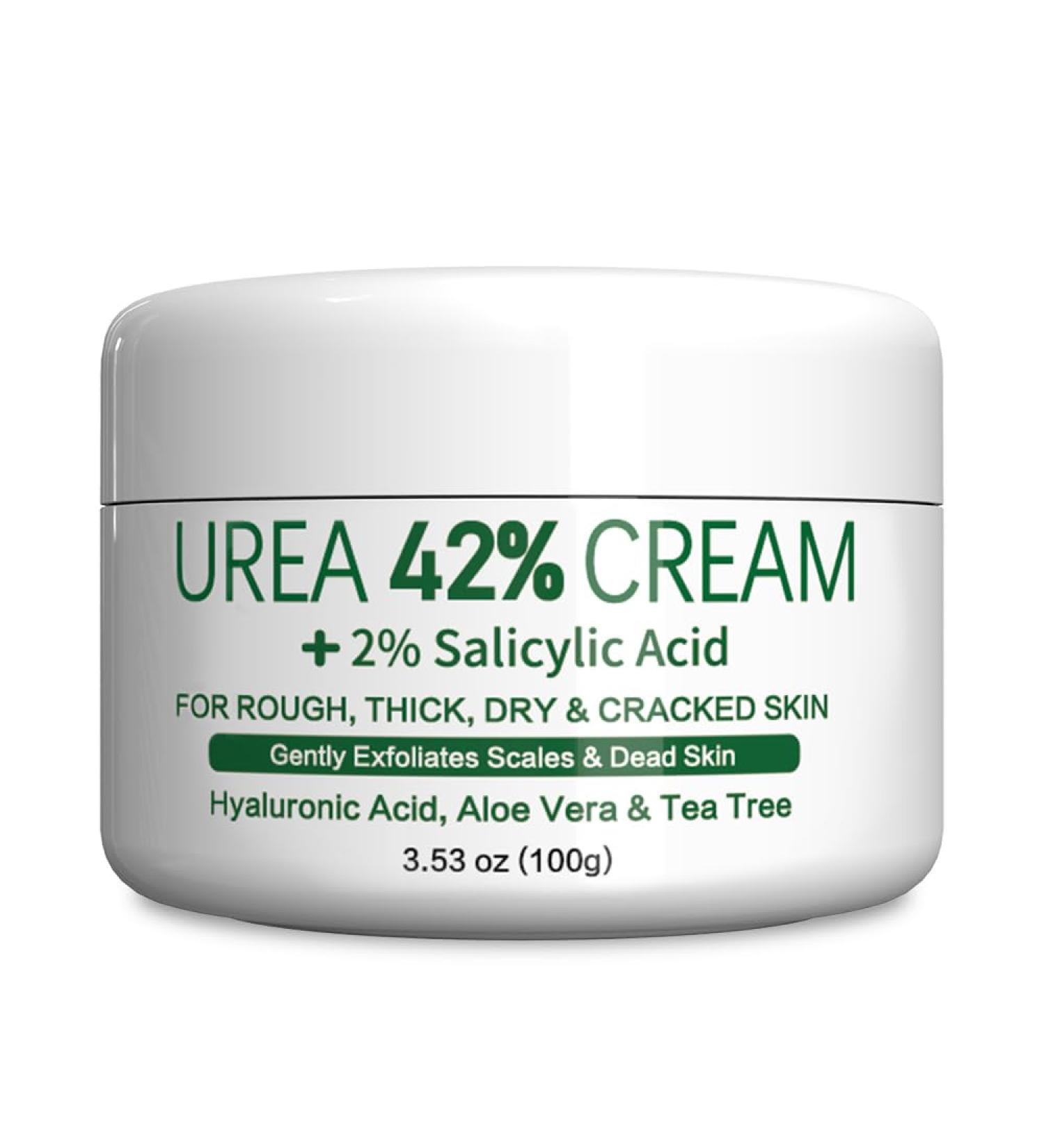 42% Urea Foot Cream - Plus Extra 2% Foot Cream for Cracked Heels and Dry Skin - Deep Moisturizing Aloe Vera Tea Tree Ingredient Treatment Maximum Strength for Callused Rough Skin - Buy Online on GoSupps.com