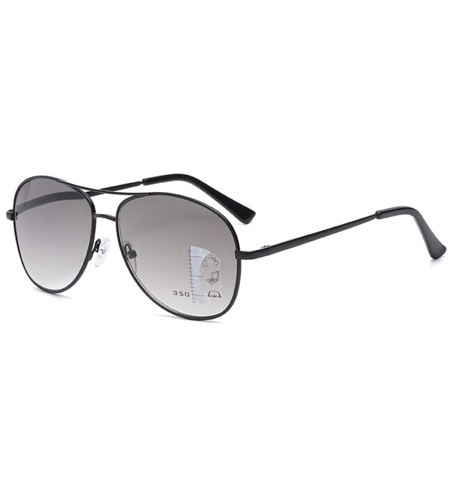Buy Lanomi Pilot Sunglasses - Classic Metal Progressive Multifocal Reading Glasses with Blue Light Filter & UV400 Protection | Outdoor Visual Aid in +1.0 to +4.0 - Buy Online on GoSupps.com