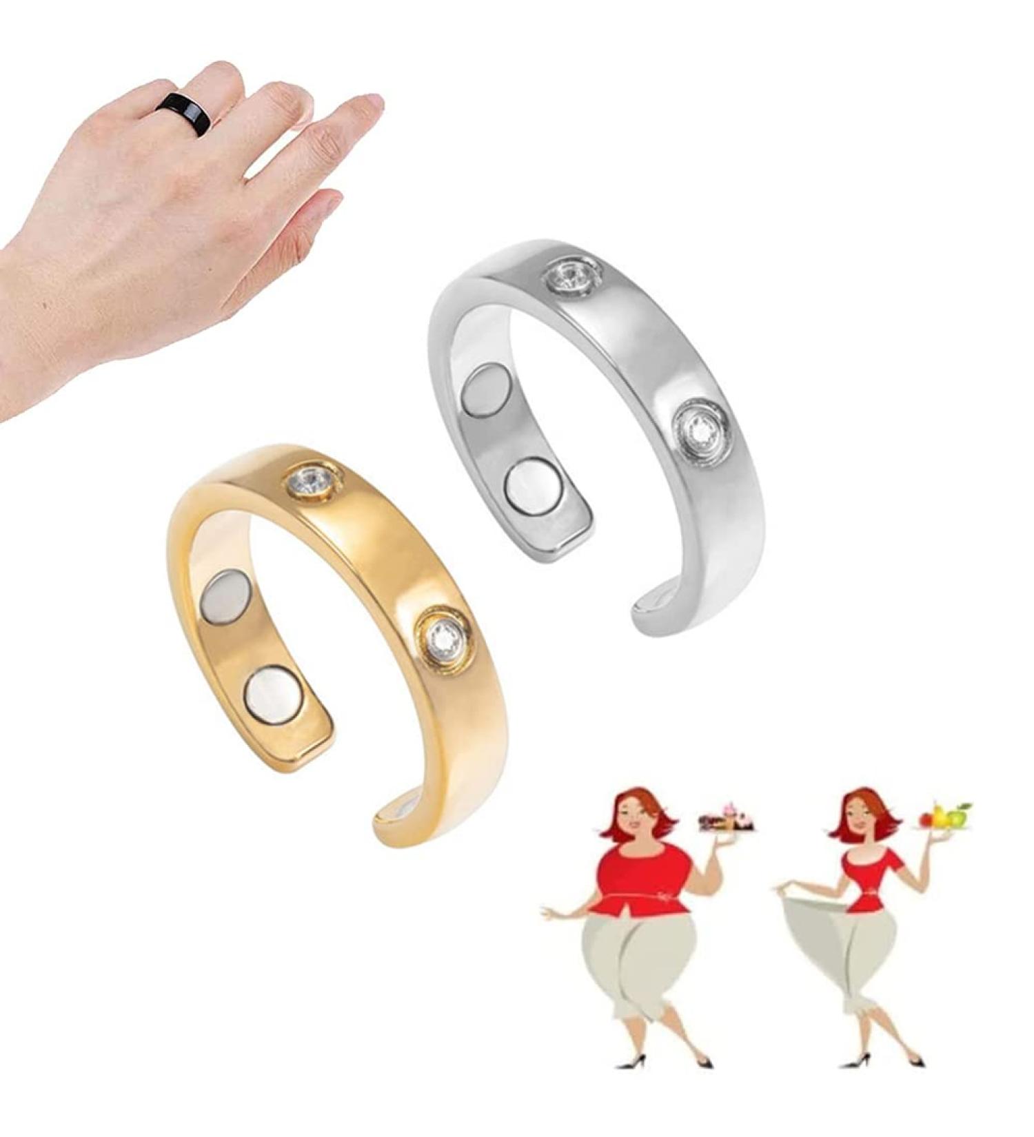 Buy Asotagi Lymphatic Drainage Therapy Magnetic Rings - 2 Pieces Gold & Silver - Enhance Wellness for Men & Women - International Shipping Available - Buy Online on GoSupps.com