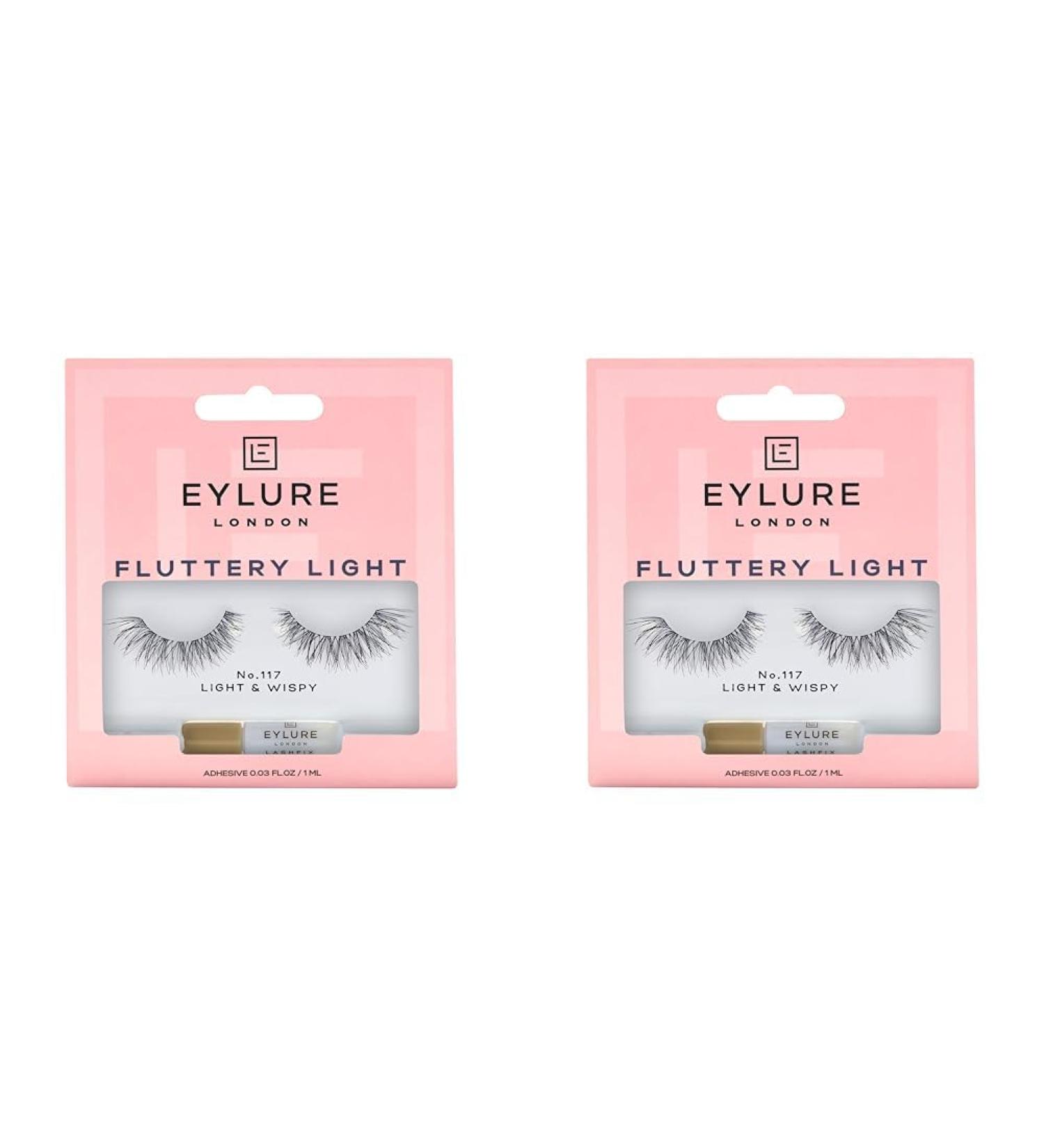 Eylure Fluttery Light No. 117 False Lashes (Pack of 2) Black 3 Count (Pack of 2) - Buy Online on GoSupps.com