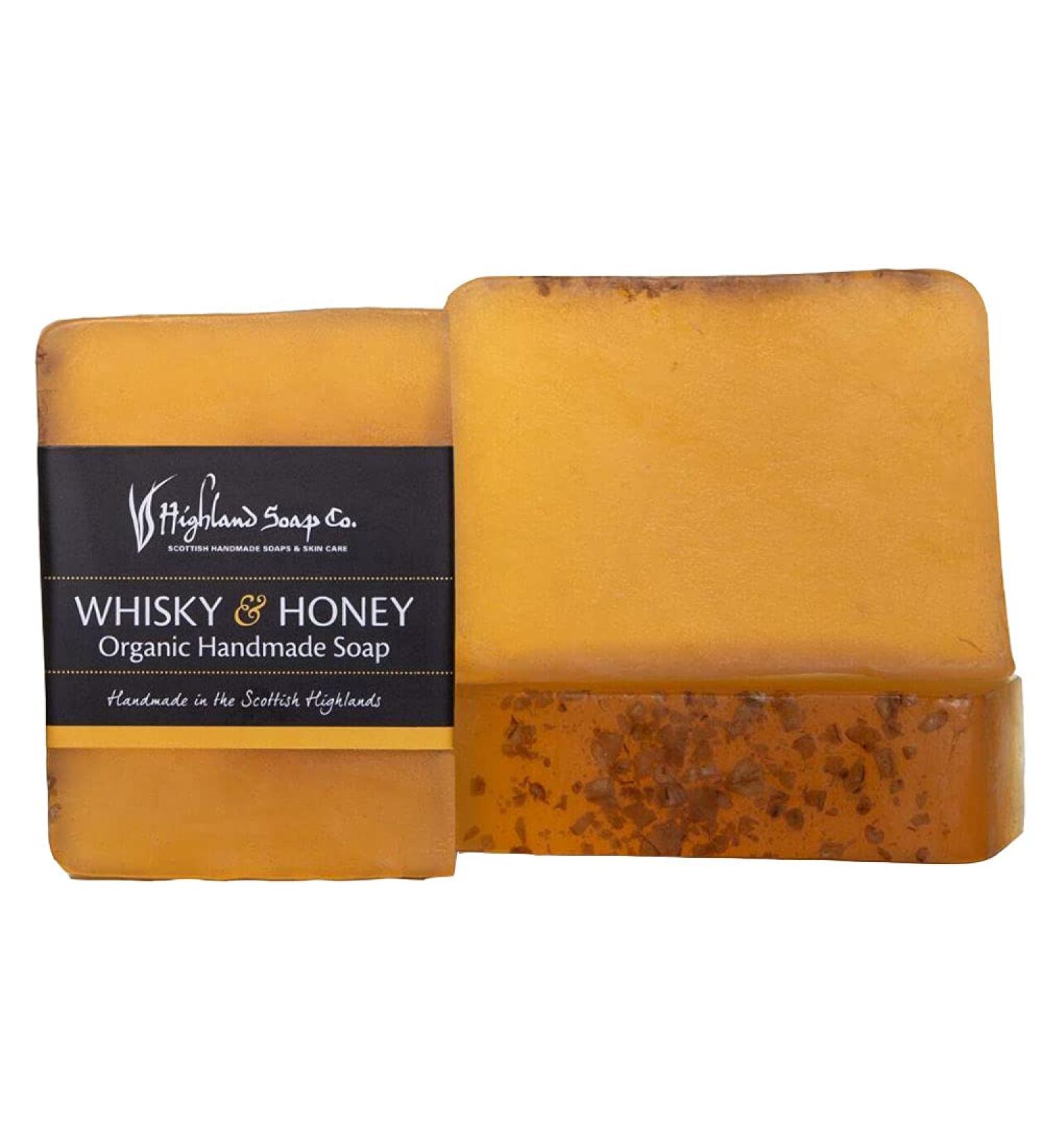 Highland Soap Co. Organic Handmade Soap 5.3oz - Whisky & Honey | Natural Ingredients - Buy Online on GoSupps.com