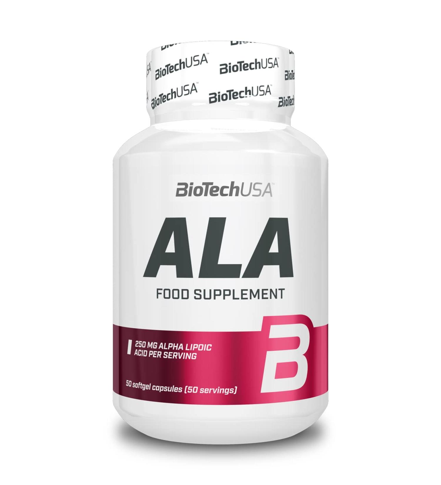 Buy BioTechUSA ALA Alpha Lipoic Acid 250 mg - Antioxidant Softgel Capsules (50 Count) for Optimal Health | International Shipping Available - Buy Online on GoSupps.com