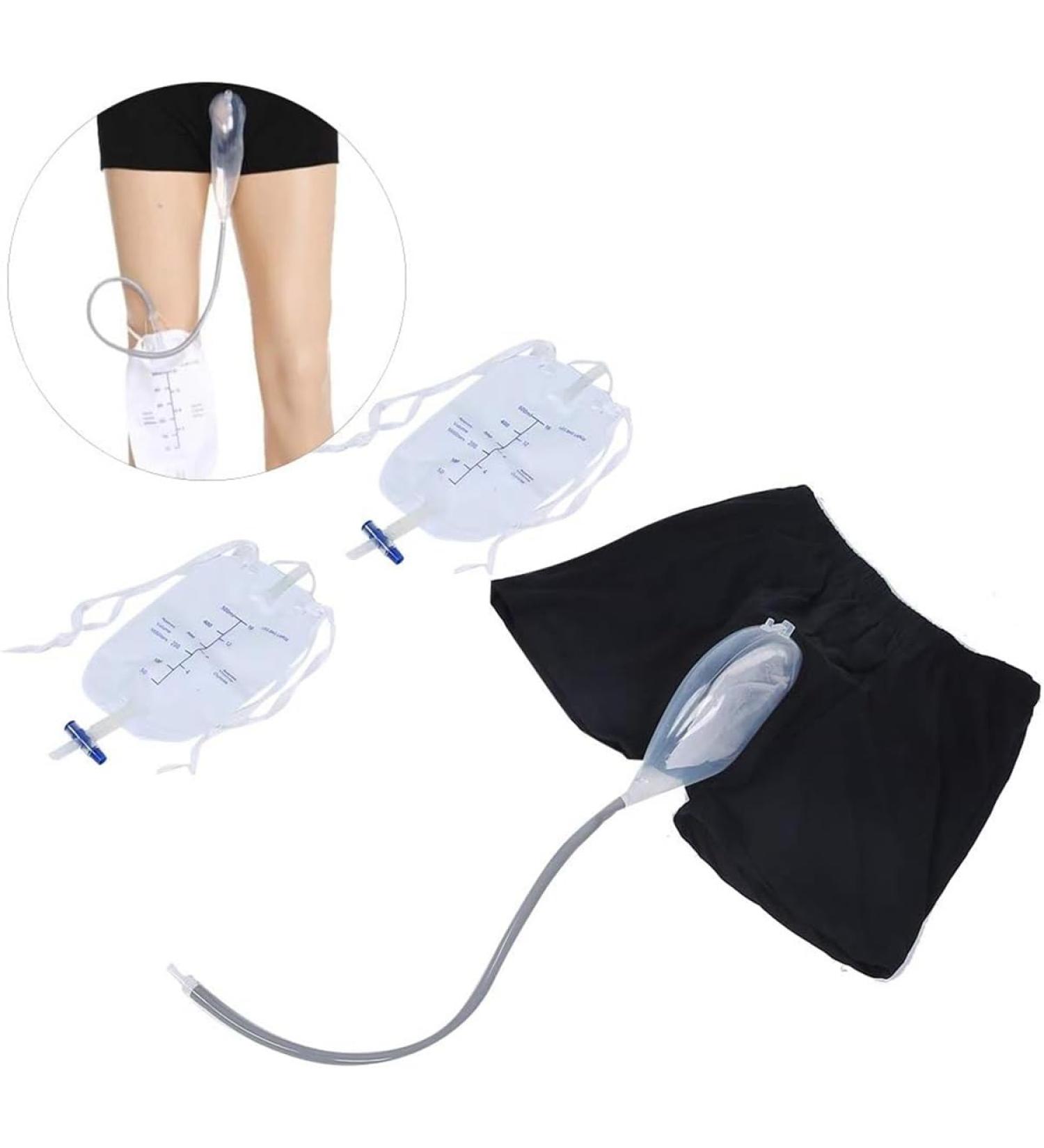 Urine Bag Incontinence Pants Silicone Adults Man Elderly Pee Bag Urinal Portable Reusable Travel Urine Collecting Pants Urine System Holder Bag with Two 500 Ml Urine Leg Bags (Size : Medium (69-92cm Medium (69-92cm) - Buy Online on GoSupps.com