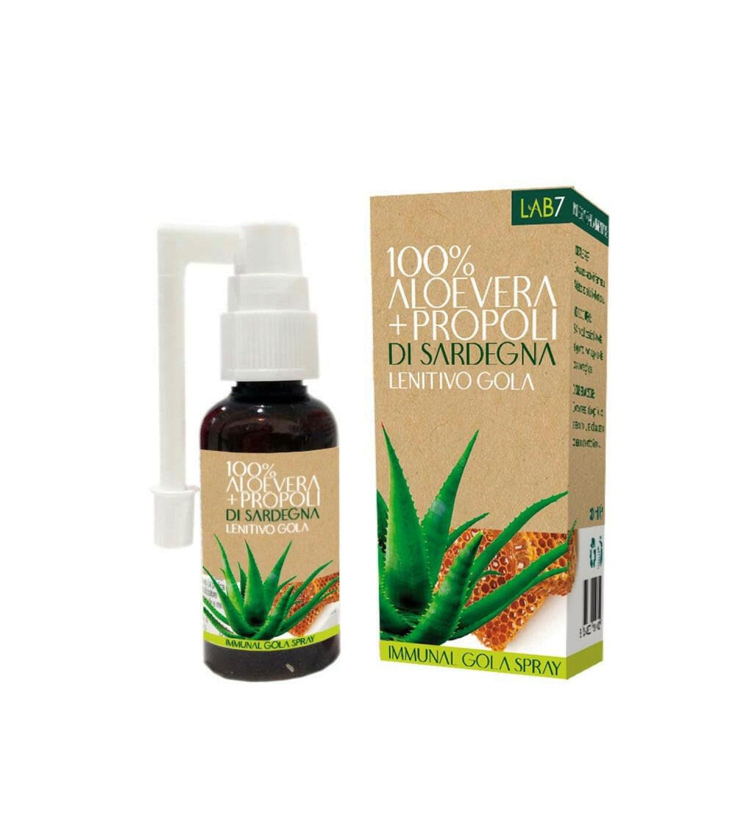 Lab7 Immunal Throat Spray Propolis in Aloe Vera 100 Sardinia 30ml - Buy Online on GoSupps.com