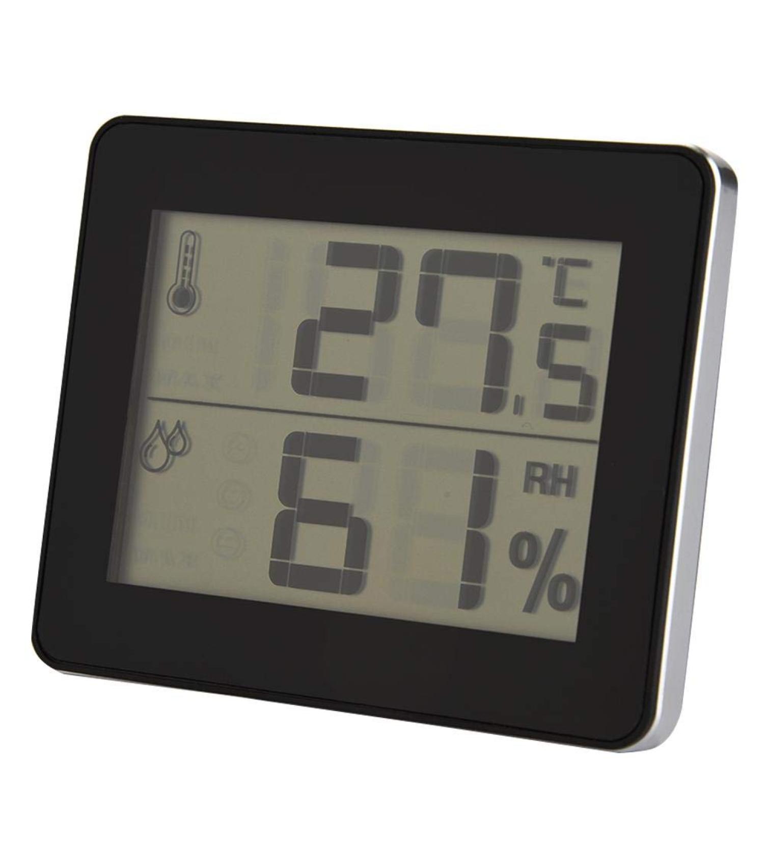 Digital Hygrothermograph & Thermometer - LCD Humidometer for Accurate Room Temperature & Humidity Measurement (Black) - Buy Online on GoSupps.com