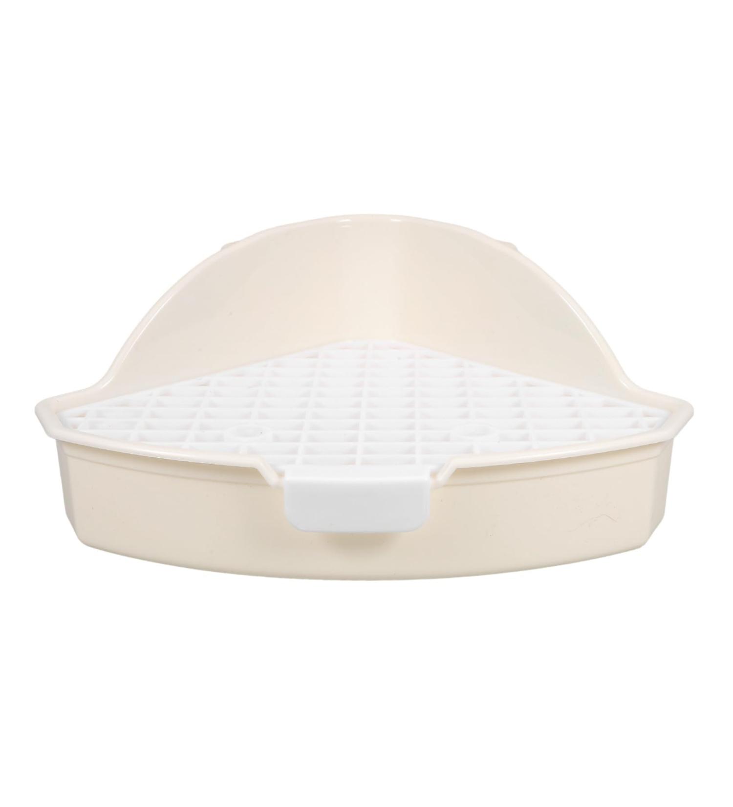 BESPORTBLE Rabbit Triangle Toilet Pet Litter Basin Pet Potty Guinea Pig Litter Tray Abs White 25.00X19.00X10.00CM White - Buy Online on GoSupps.com