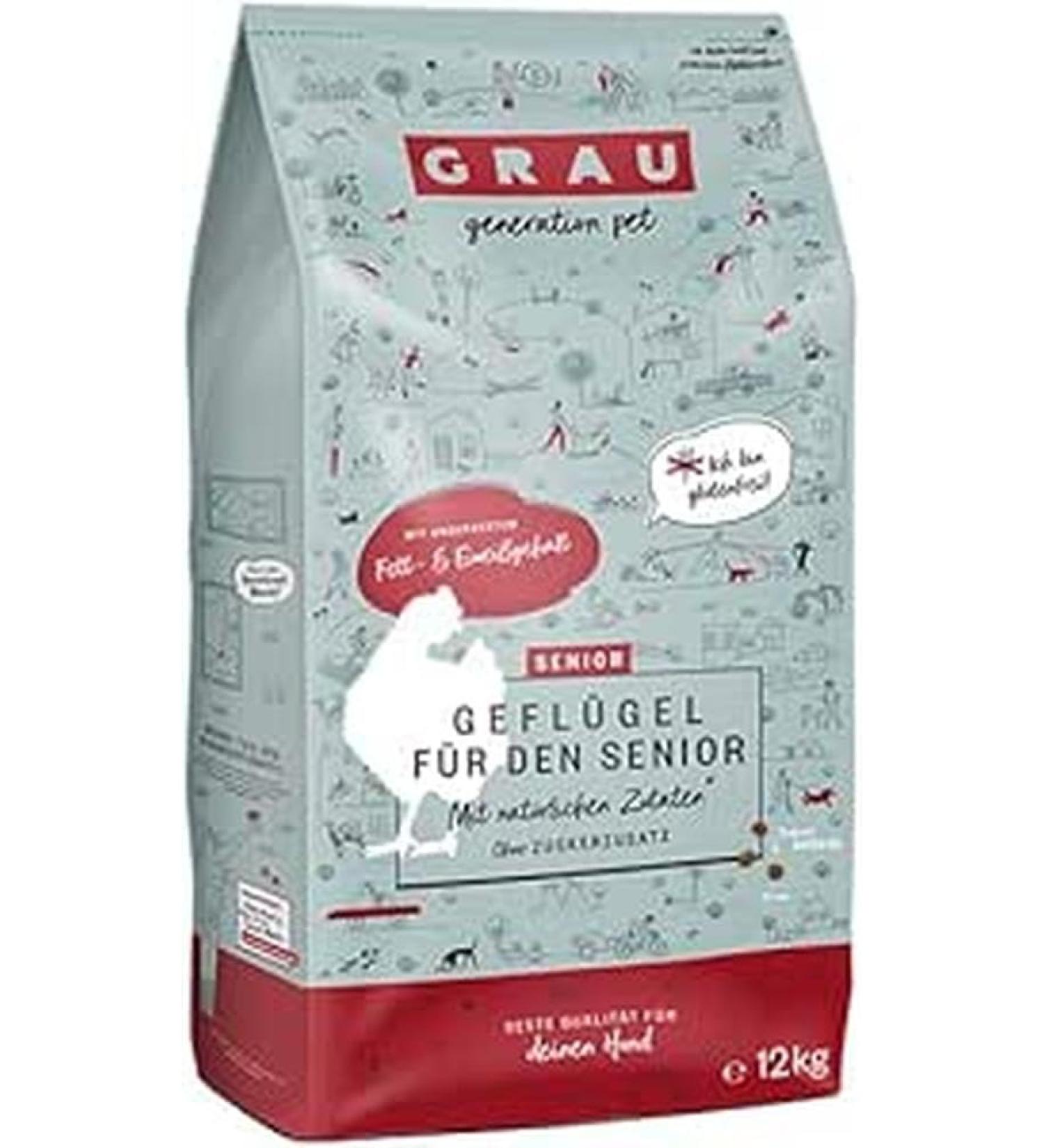 GRAU L'Original Croquettes For Senior Dogs Poultry Pack Of 1 (1 x 12 kg) Gluten Free For Sensitive Senior Dogs - Buy Online on GoSupps.com