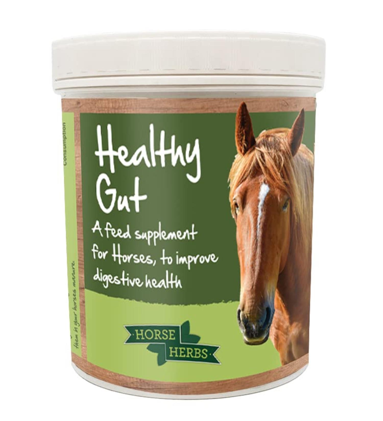 Horse Herbs Healthy Gut - Premium Activated Charcoal for Horses Digestive Relief (400g Tub)