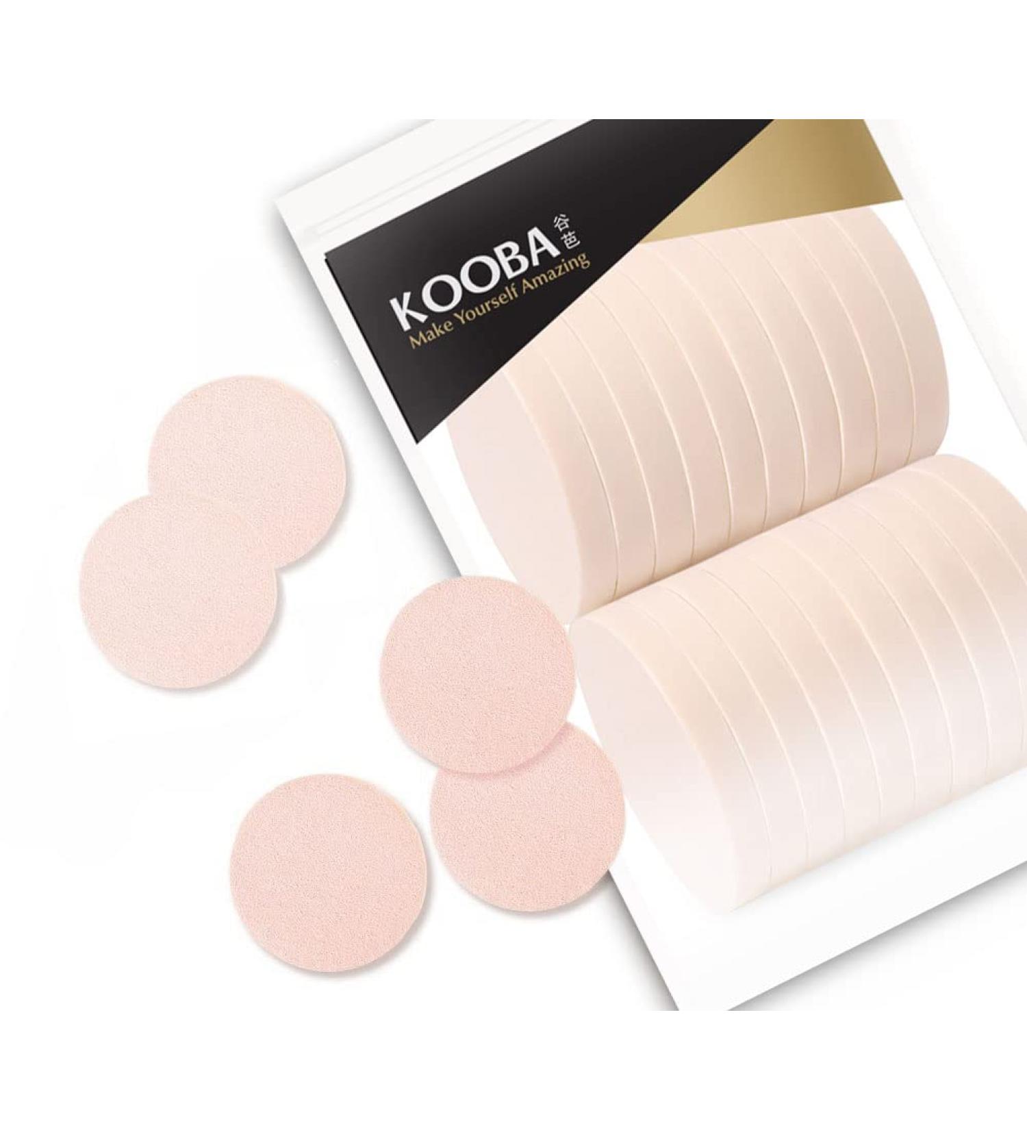 KOOBA 20pcs Latex-Free Makeup Powder Round Sponges - Disposable Beauty Blender for Flawless Foundation | Facial Puffs for All Skin Types - Buy Online on GoSupps.com