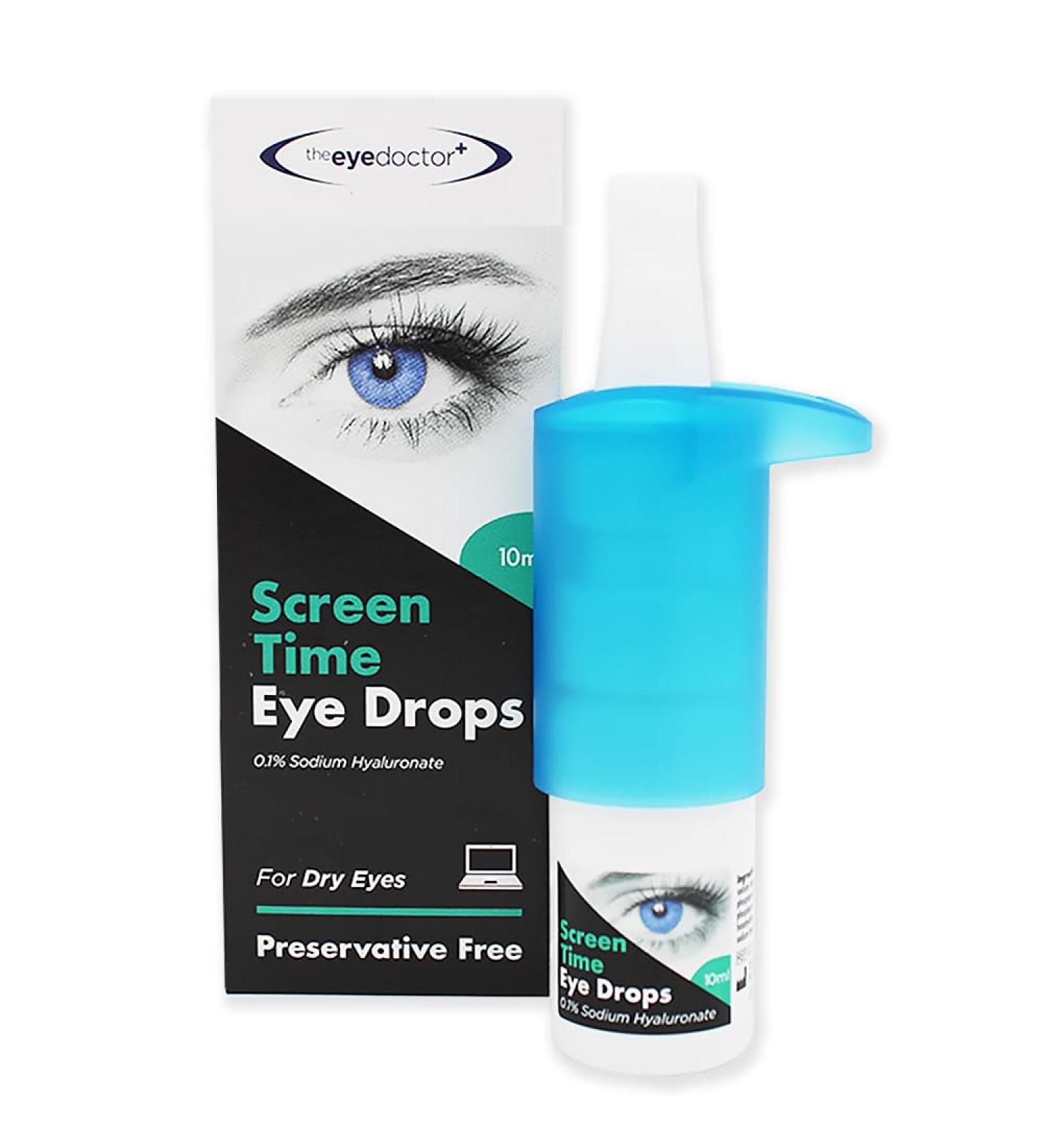 Eye Doctor Screen Time Eye Drops 10ml - Dry Eye Relief with Sodium Hyaluronate - Preservative Free for Tired Eyes - Contact Lens Friendly - Buy Online on GoSupps.com