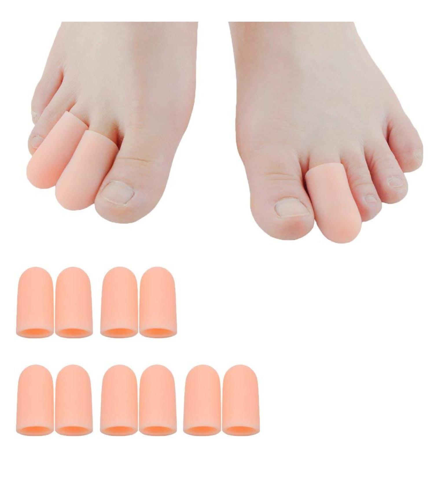 Gel Toe Caps - Breathable Silicone Protection for Blisters Ingrown Toenails & Pain Relief (10 Pack) - Buy Online on GoSupps.com