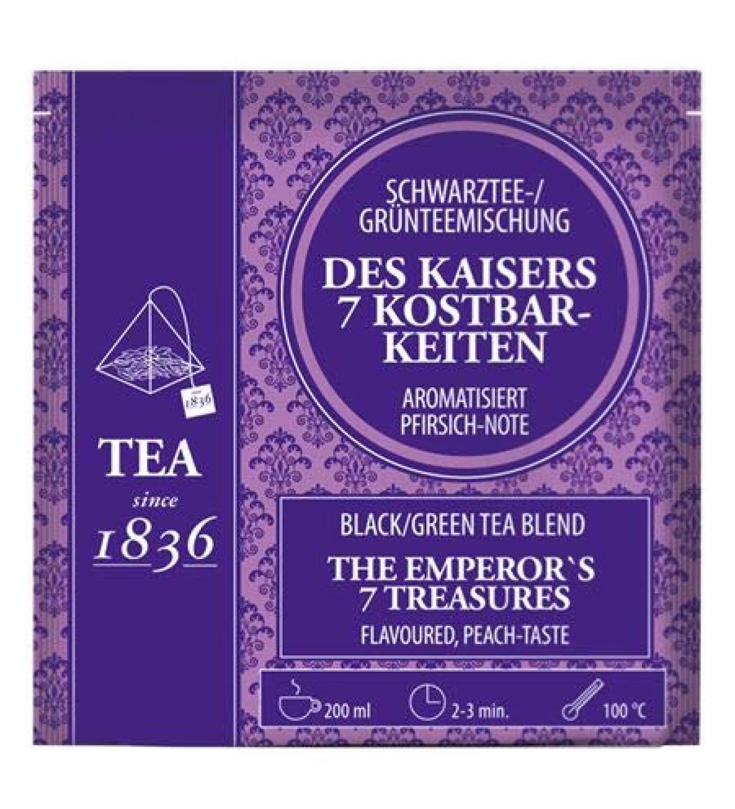 dethlefsen Kaiser blackgreen tea mix 7 valuables peach nut aromatizes 50 pyramid bags in 3 g bag - Buy Online on GoSupps.com