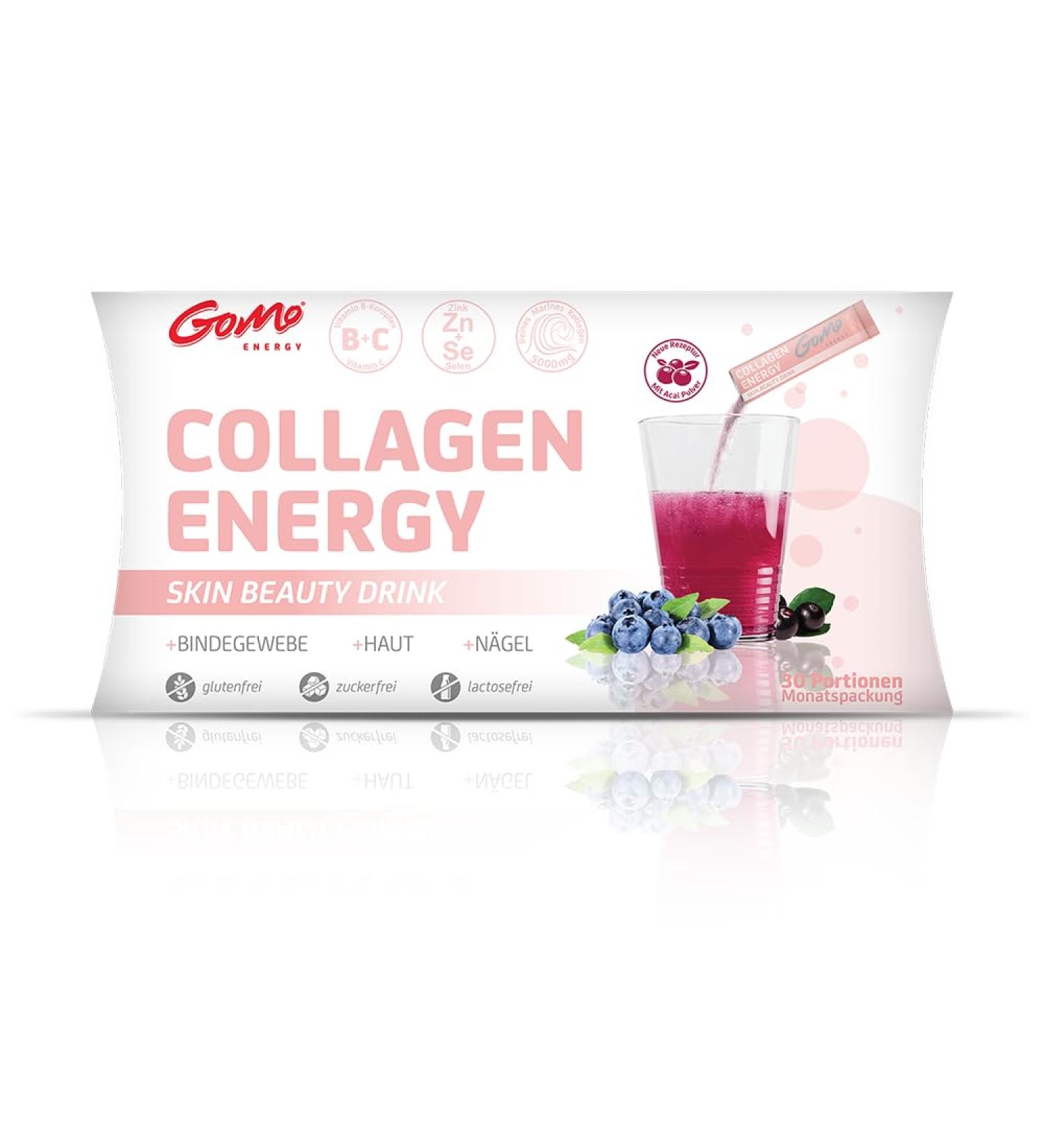 Beauty Collagen | Beauty from the Inside Drink | 5000mg Premium Marine Collagen + Biotin + Zinc + Selenium + Vitamin B Complex + Vitamin C | COLLAGEN ENERGY | Monthly Pack 30 Servings - Buy Online on GoSupps.com