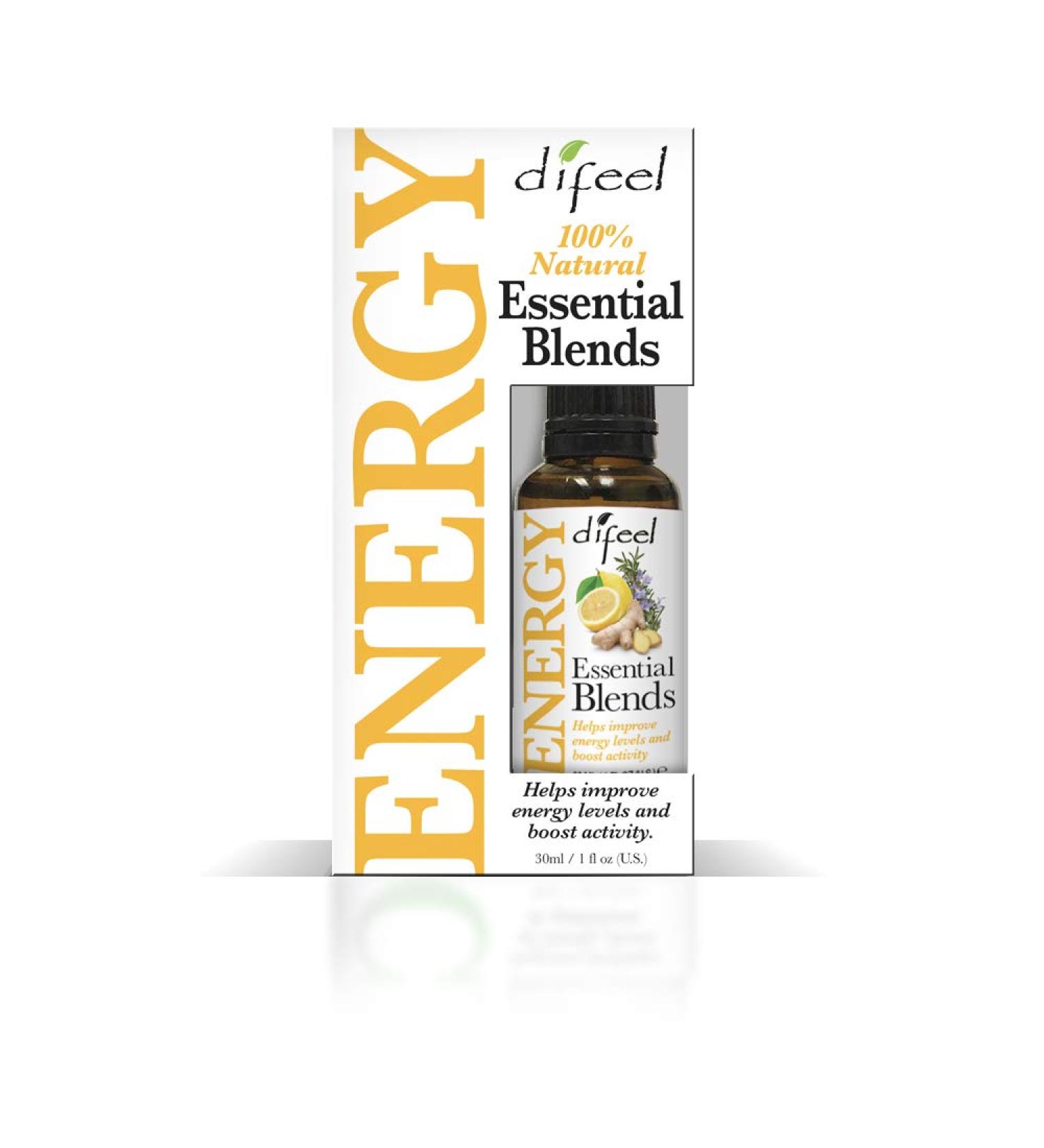Difeel 100% Natural Essential Oil Blends - Energy 1 oz | Boost Vitality & Wellness - International Shipping Available - Buy Online on GoSupps.com