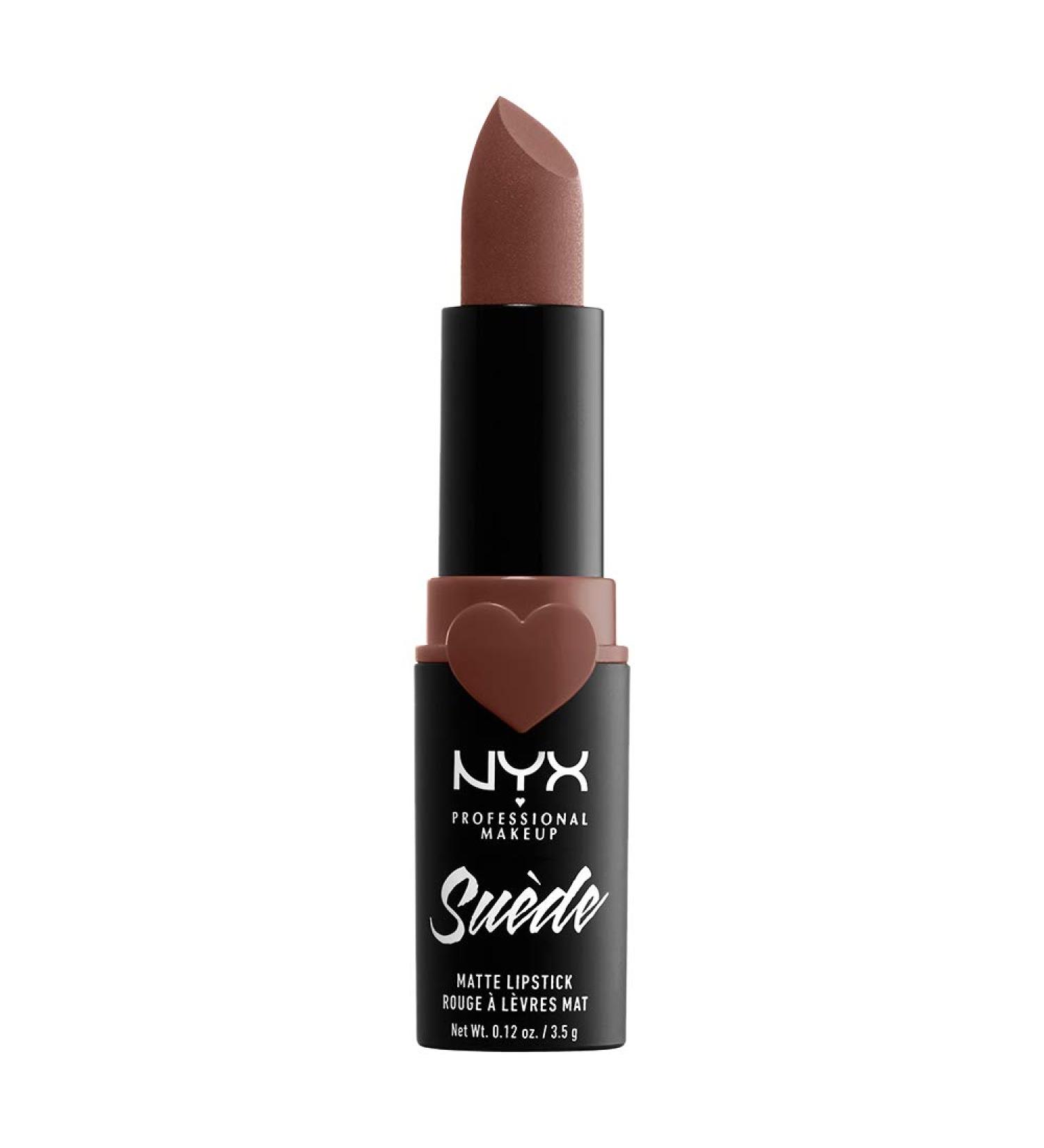 NYX Suede Matte Lipstick - Free Spirit (Medium Nude with Pink) | Vegan Formula - Buy Online on GoSupps.com