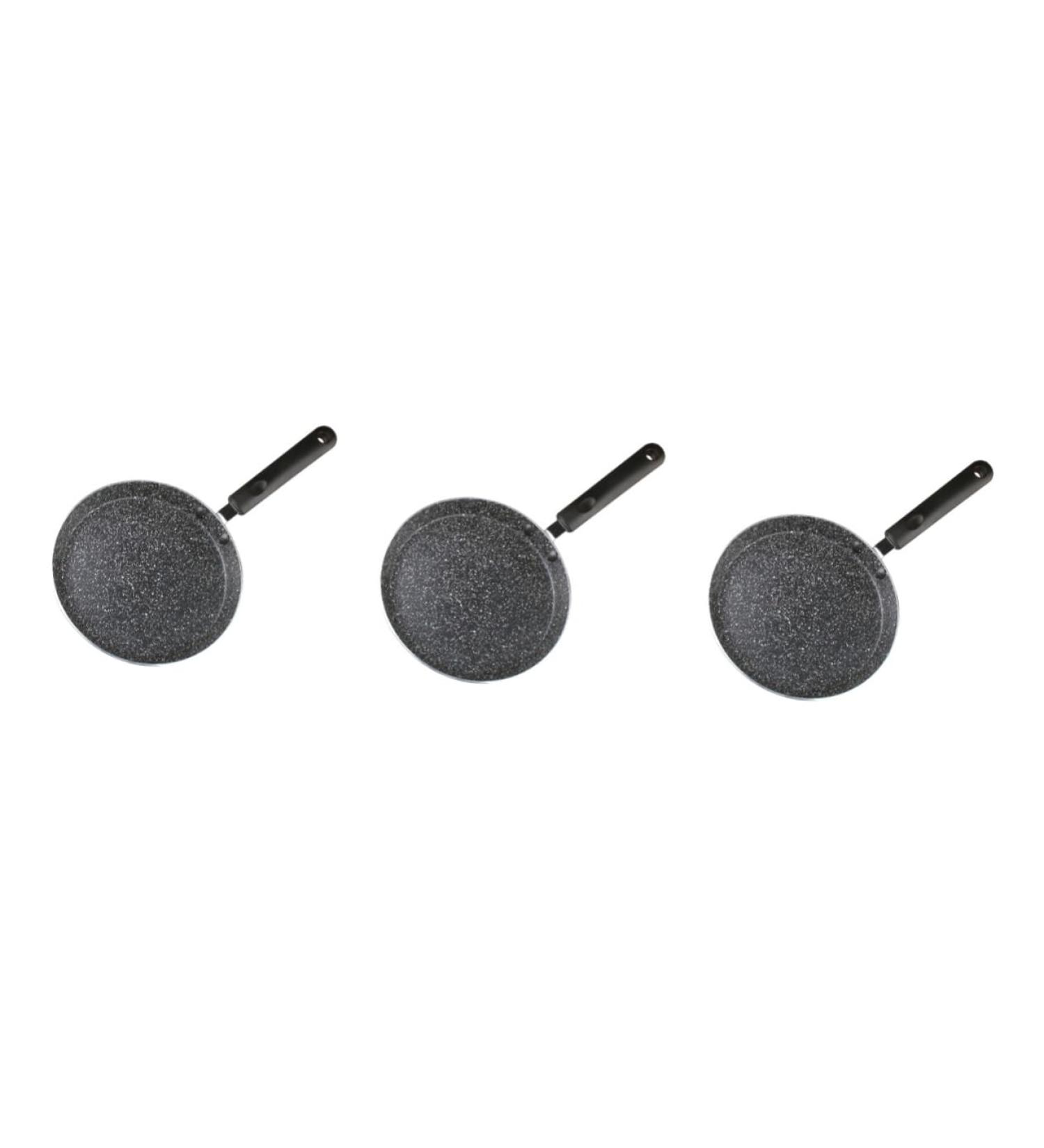 Ciieeo 3 Pcs Non-Stick Frying Pan Non Stick Frying Pan Earth Pan Earth Cookware Marble Frying Pan Maifan Frying Pan Omelette Pan Omelet Pan Trick or Treat Bowls Pan Pan Steak Pan Egg 38x22.5x2cmx3pcs Blackx3pcs - Buy Online on GoSupps.com