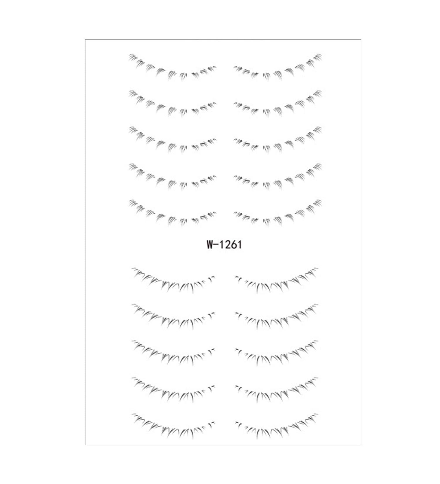 Lower Eyelash Stickers | Stick On Lower Eyelash Sticker Lash Sticker Water Transfer Ladies Lower False Eyelashes Lower Eyelash Sticker Fake Eyelashes for Girls W-1261 - Buy Online on GoSupps.com
