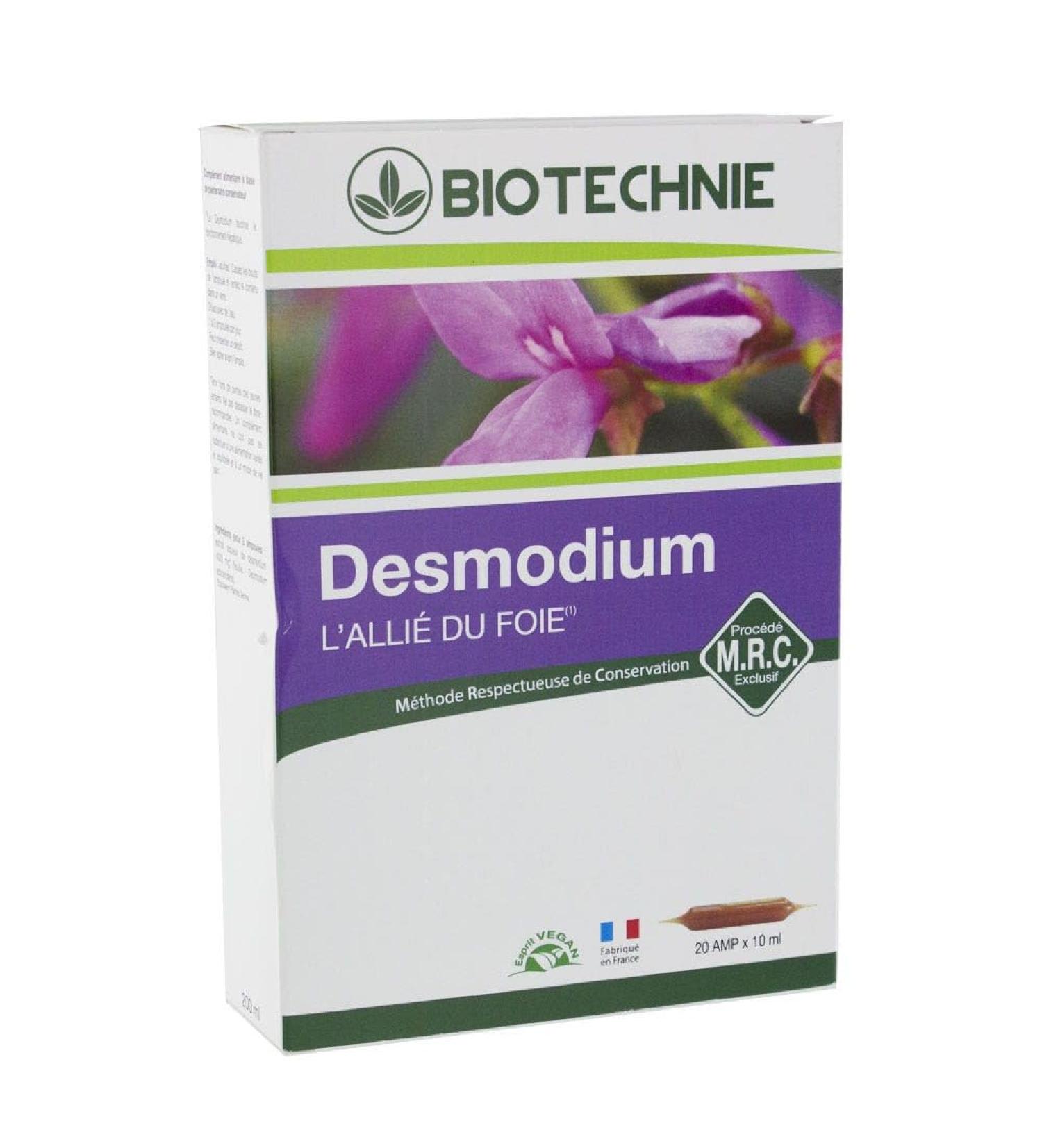 Biotechnie Desmodium bio - 20 x 10 ml ampoules - A valuable aid for the liver