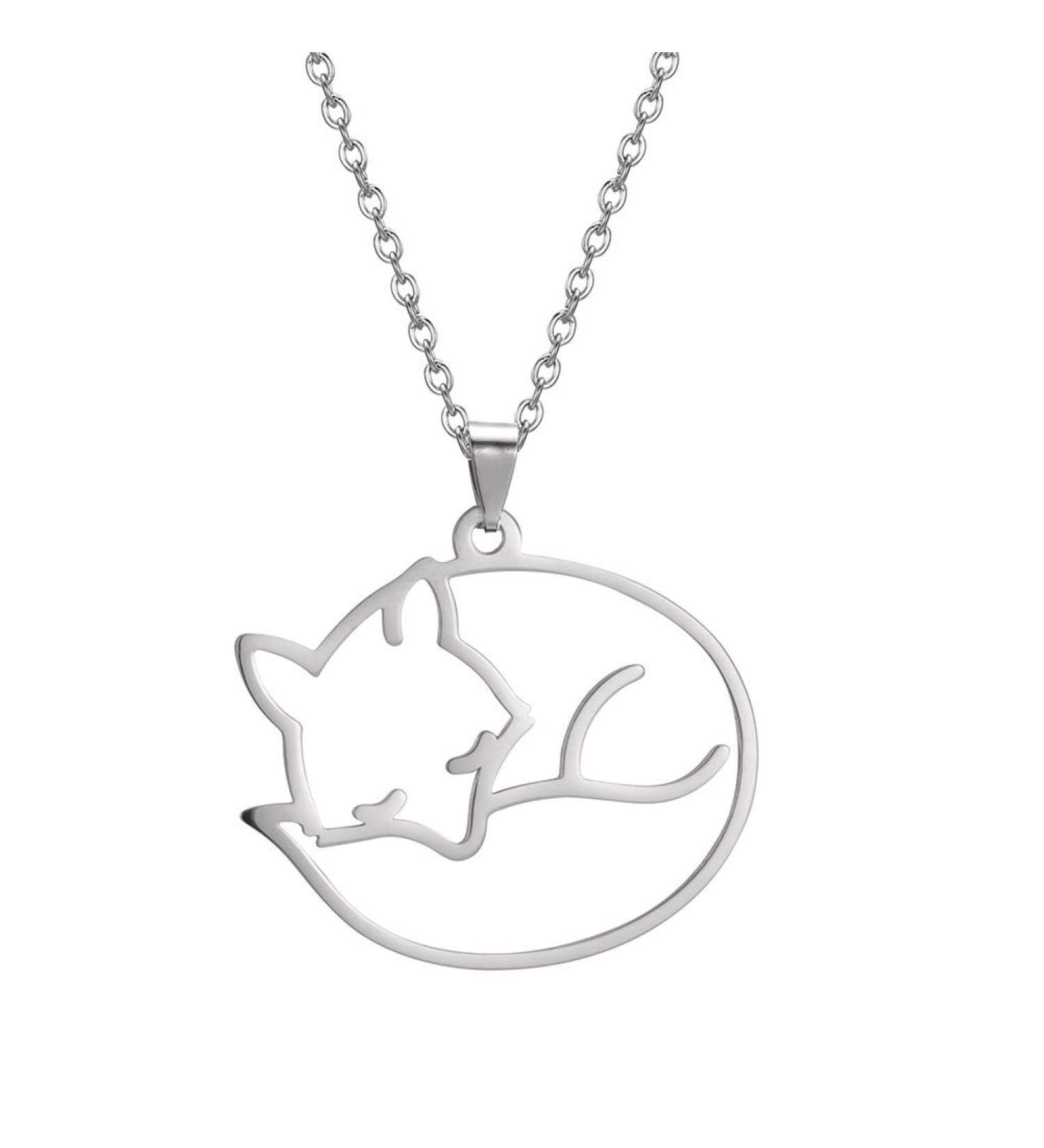 TEAMER Stainless Steel Fox Pendant Necklace | Cute Animal Jewelry for Women - Perfect Gift - Buy Online on GoSupps.com