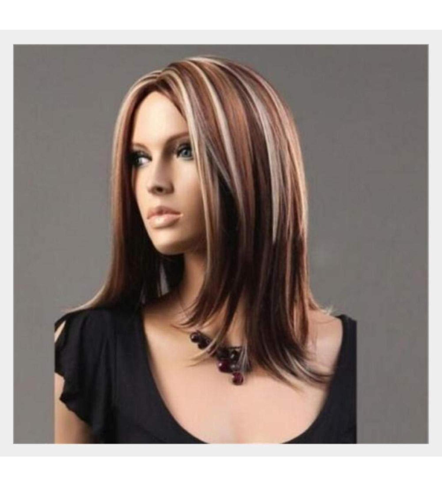 Buy BGHJUE N Wigmix Water Wave Wigs with Bangs - Heat Resistant Synthetic Long Brown Hair for African American Women | International Shipping Available - Buy Online on GoSupps.com