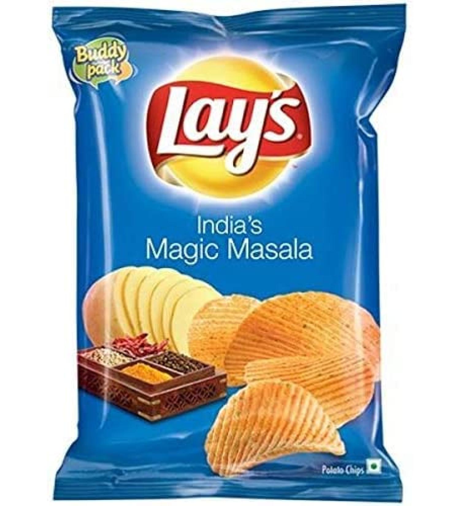 Lay's Potato Chips India's Masala Magic Flavor Crunchy Chips & Snacks (Pack Of 6)