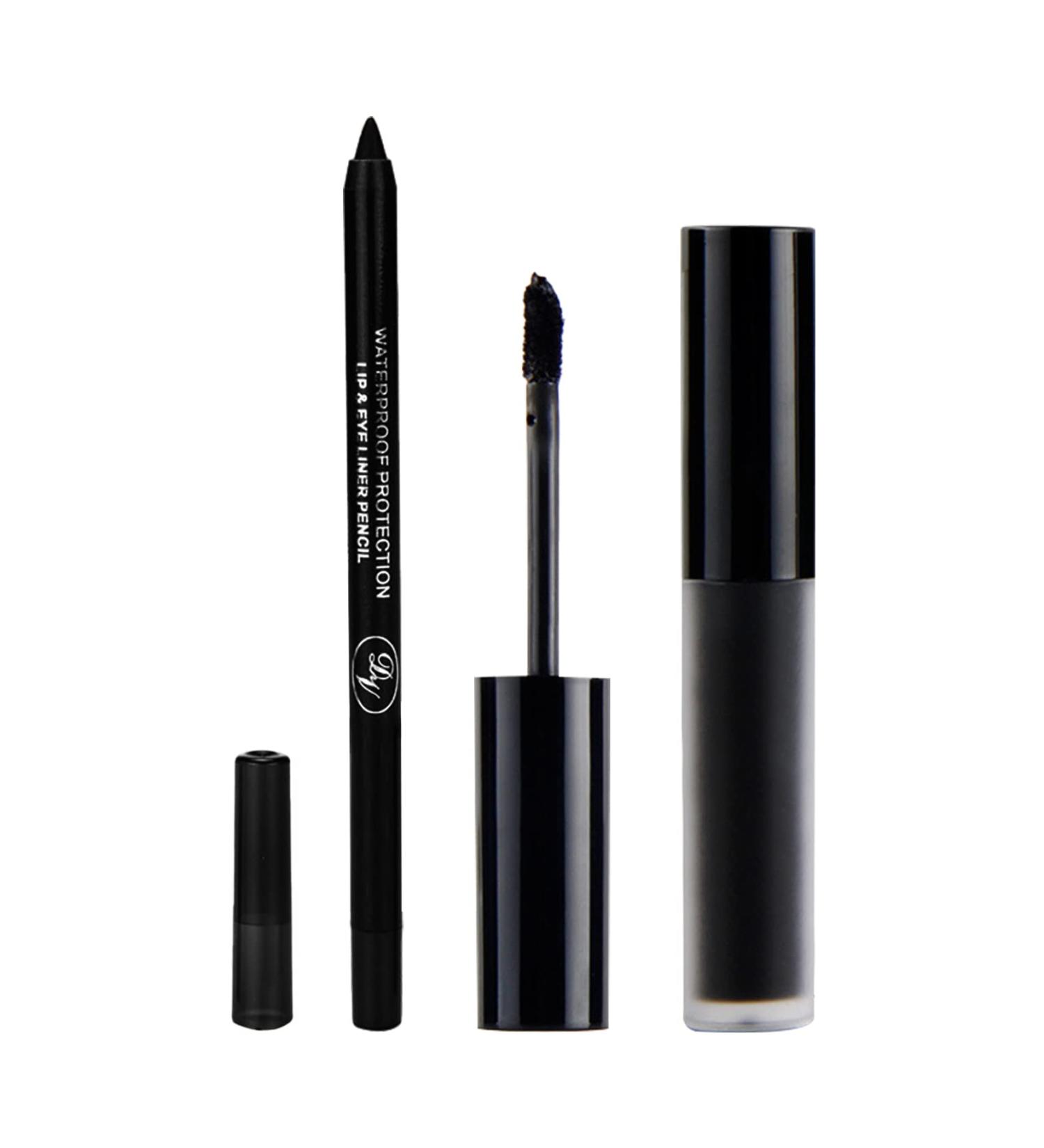 Black Lipstick & Lip Liner Set - Long Lasting Waterproof Matte Gloss for Halloween Christmas & Cosplay | Perfect for Goth Makeup - Buy Online on GoSupps.com
