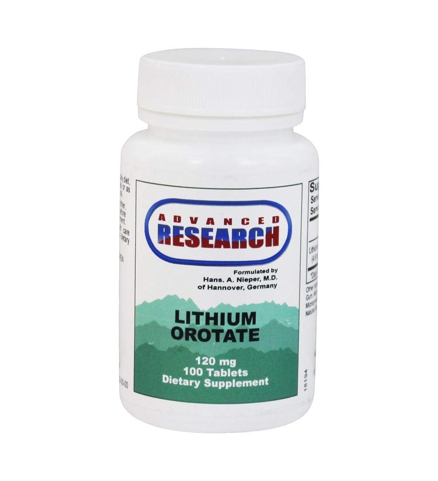 Lithium Orotate 120mg | 100 Tabs | Mood Support & Mental Wellness - Buy Online on GoSupps.com
