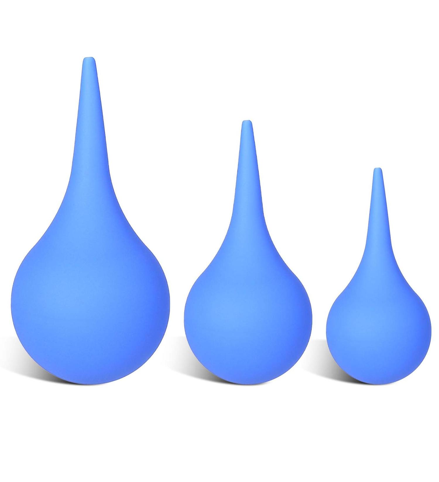 YBEATY 3PCS Hand Bulb Ear Dropper with Add-on Stream Tip Soft Reusable Effective Blue Rubber Squeeze Suction Tool Ear Wax Removal Cleaning Kit for Kids Adults Pet Sinus Rinse Mucus - Buy Online on GoSupps.com