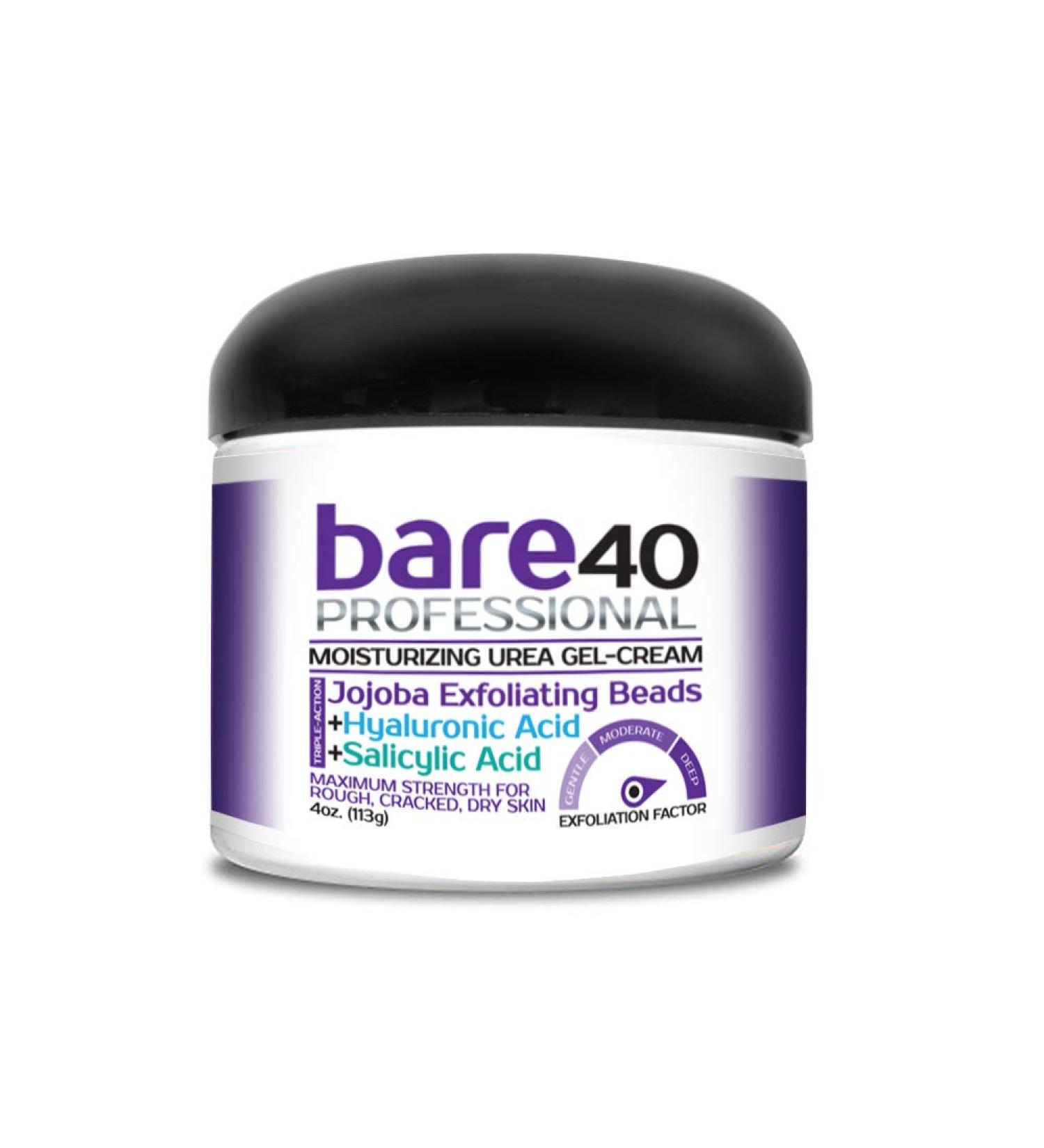 BARE 40 PRO 40% Urea Gel with Salicylic Acid, Hyaluronic Acid, Tea Tree Oil, Aloe Vera Extract, Jojoba Beads - 4oz Jar | Works on Corns, Calluses, Cracked Heels | Superior Hydration Formula - Buy Online on GoSupps.com