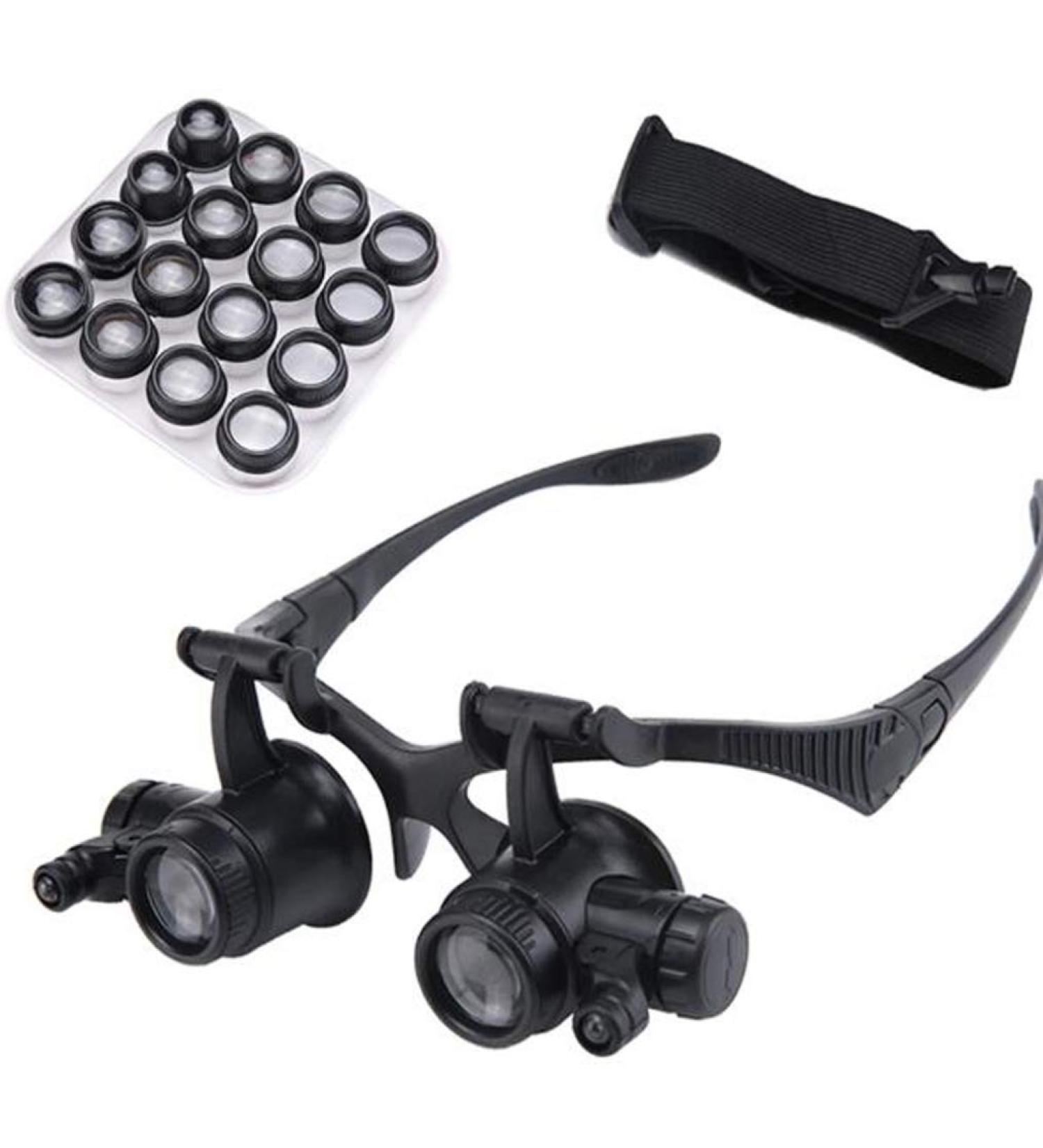 Magnifying Glass Head-Mounted with Light Bracket Magnifier with 2 LEDs Professional Jeweler 's Loupe Light are Interchangeable 8 Replaceable Lenses 2.5X 4X 6X 8X 10X - Buy Online on GoSupps.com