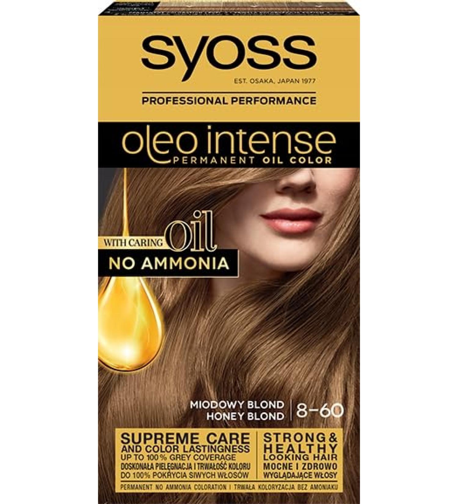  Syoss Syoss Oleo Intense Permanent Hair Colour with 8-60 Honey Blonde Oils - Buy Online on GoSupps.com