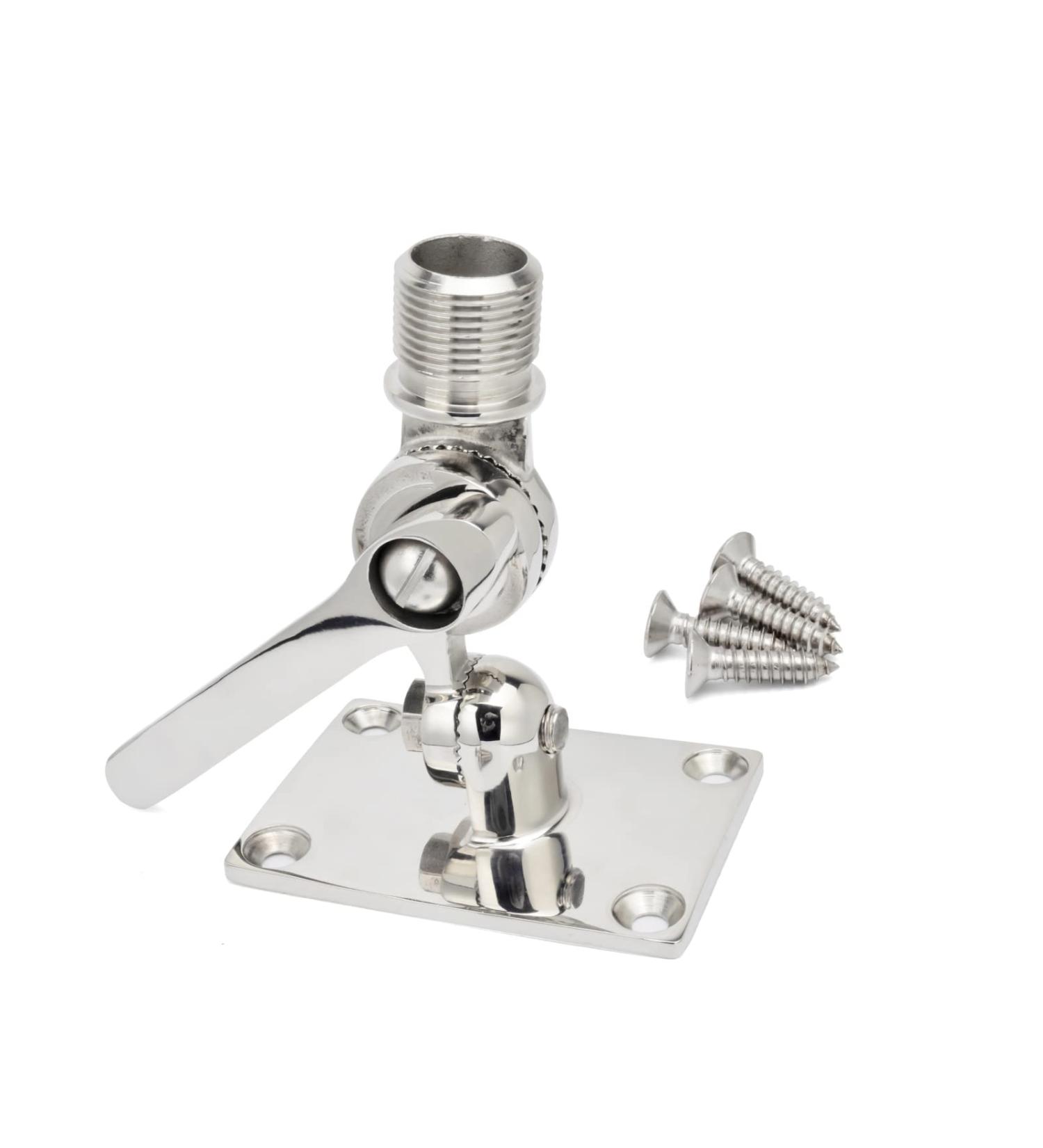 HYSHIKRA Marine VHF Antenna Mounts  Ratchet Bracket  316 Stainless Steel Heavy Duty Adjustable Ship Antenna Base for Boat - Buy Online on GoSupps.com