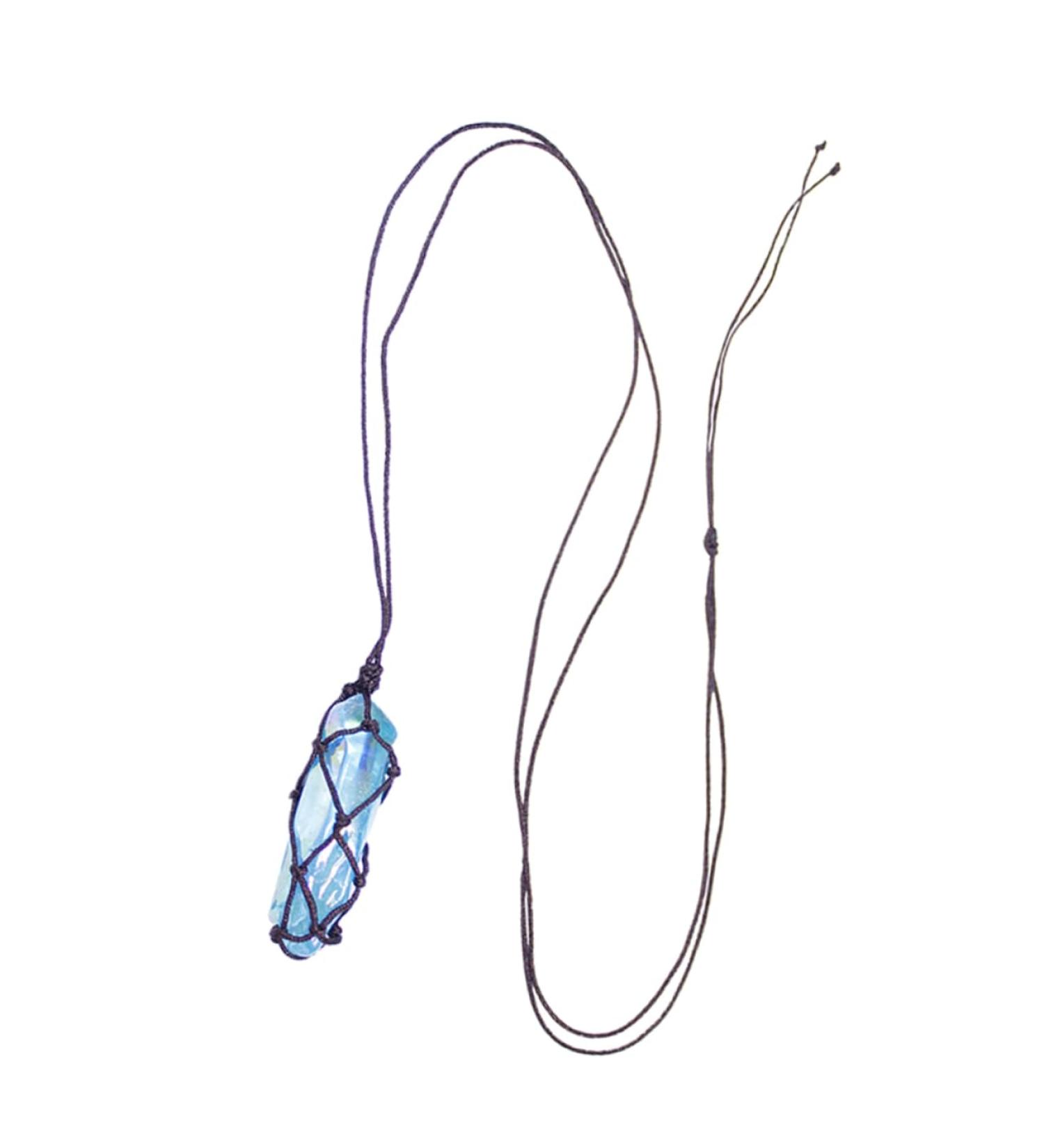 Housoutil Decorative Necklace 1pc Woven Mesh Pendant Handmade Necklaces Crystal Rough Stone Neck Chain - Buy Online on GoSupps.com