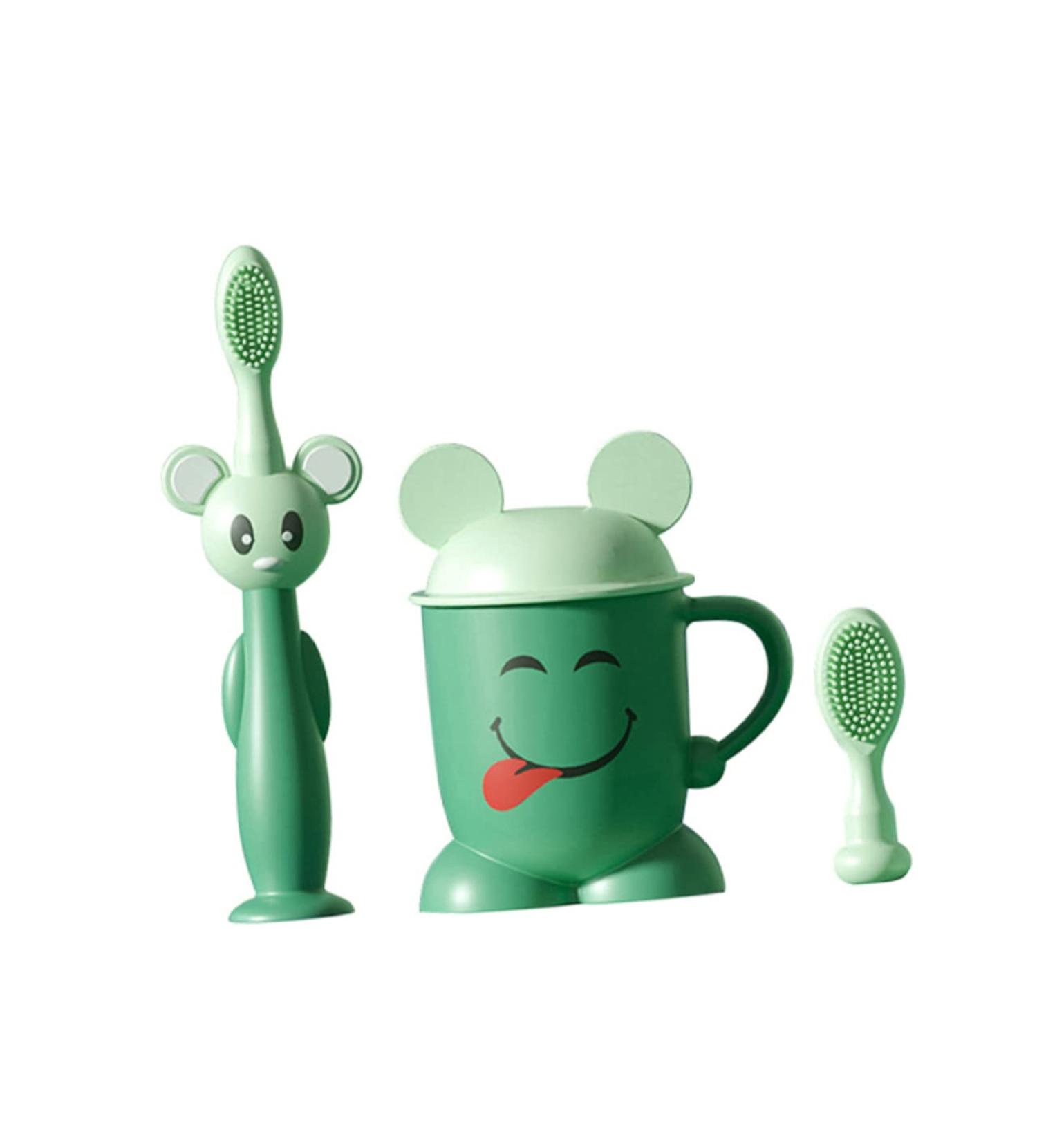 Kisangel 1 Set Toddler Replaceable Cup for Oral Brush Handle Bpa Teeth Head Extra Silicone Toothbrush Age Degree Infant Tooth Baby with Easy-Grip Care Free Training Bristle Cleaning - of - Buy Online on GoSupps.com