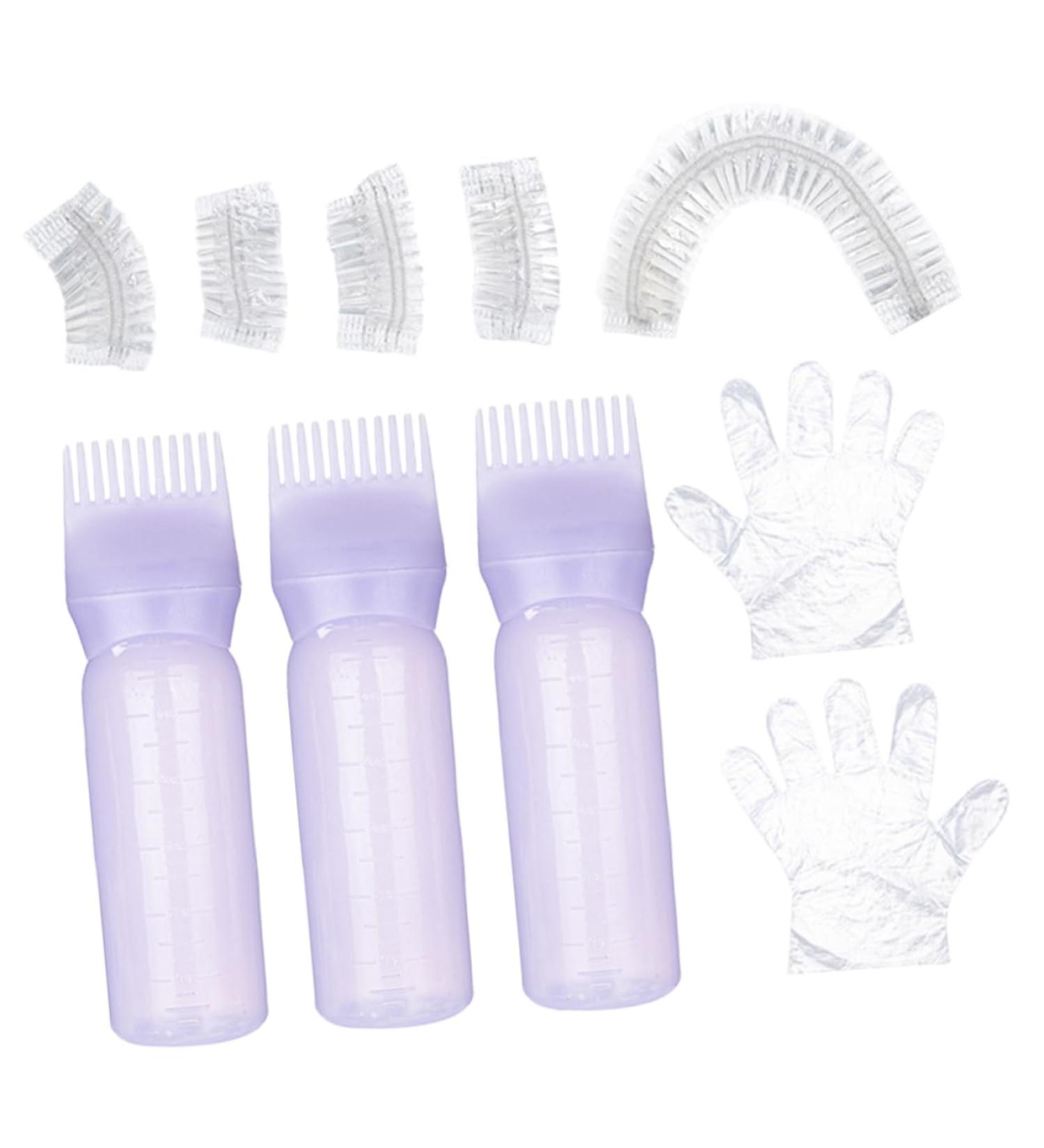 POPETPOP 1 Set bleach hair kit hair bleaching kit for dark hair bleach kit hair coloring tools hair dye kit hair oil bottle shower caps hairstyling gloves earmuffs portable purple plastic 6.9x4.8cm Purple - Buy Online on GoSupps.com
