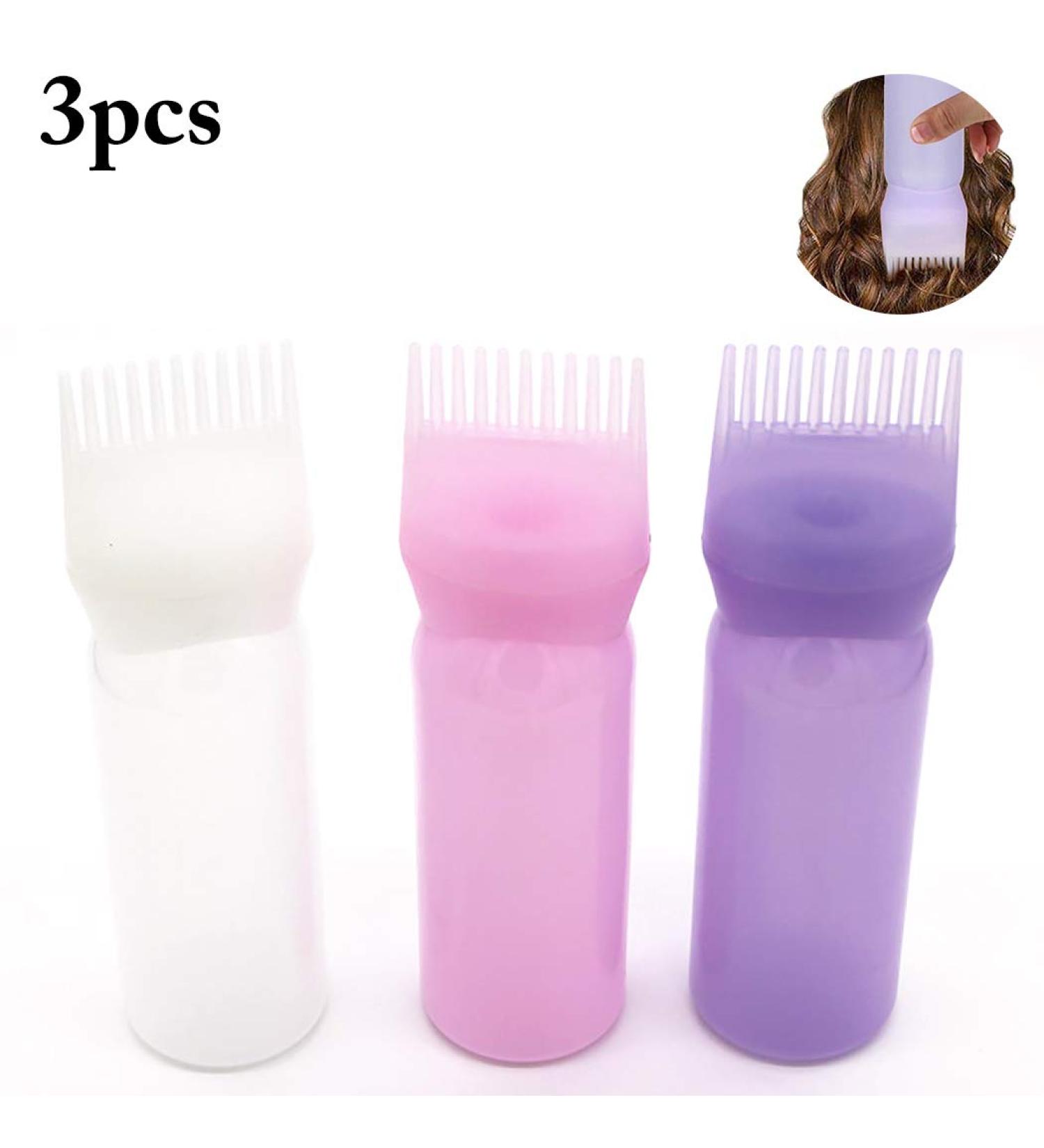 Zoylink 3 Pieces Hair Dye Bottle Set - Portable Comb Applicator with 120 ML Capacity for Easy Hair Coloring - International Shipping Available - Buy Online on GoSupps.com