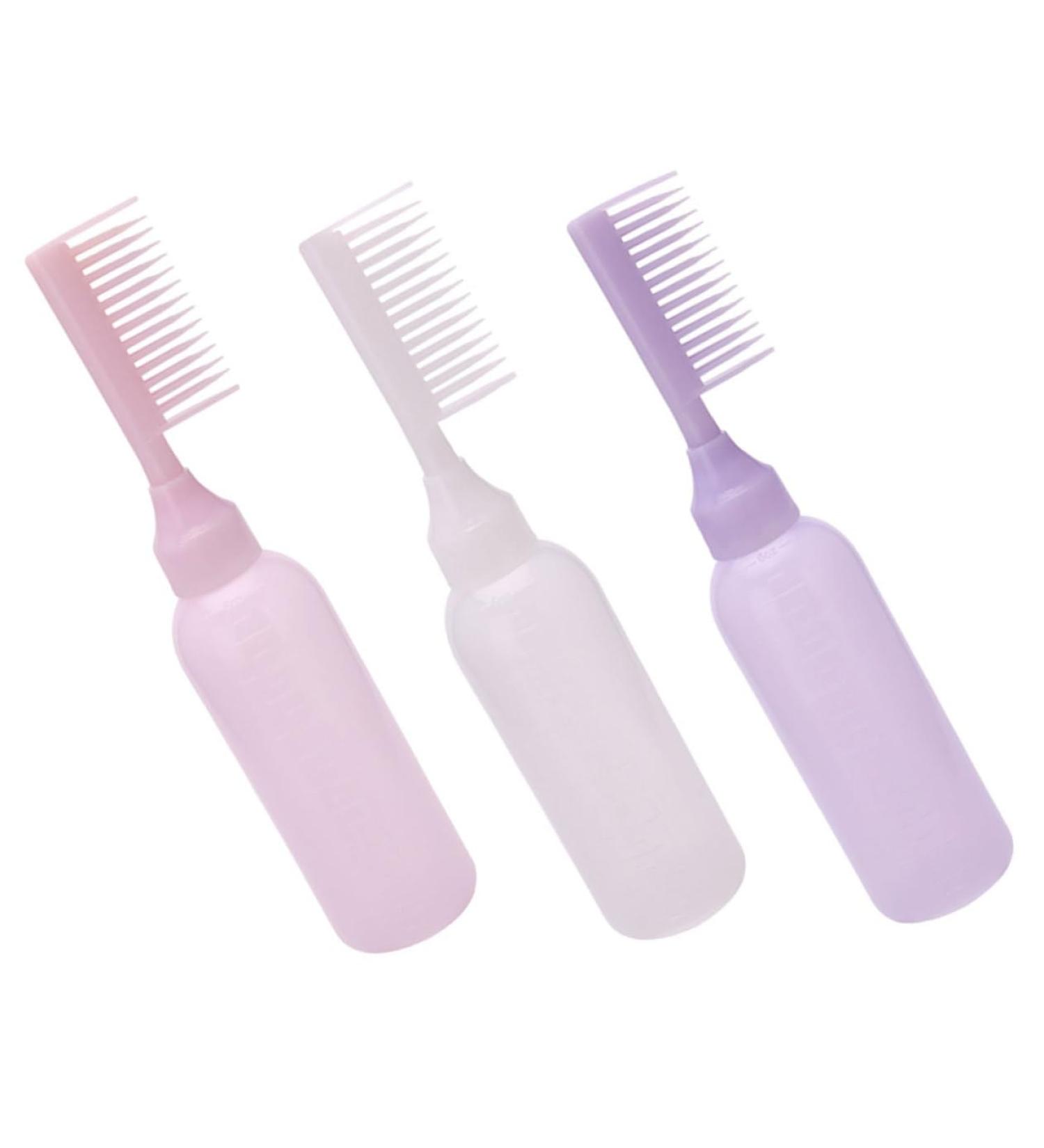 SAFIGLE 3 pi ces Flacon Applicateur pour Teinture Capillaire avec Peigne Int gr Bouteilles Color es Rose Blanc Faciles Presser pour Coloration Maison et Salon de Coiffure - Buy Online on GoSupps.com