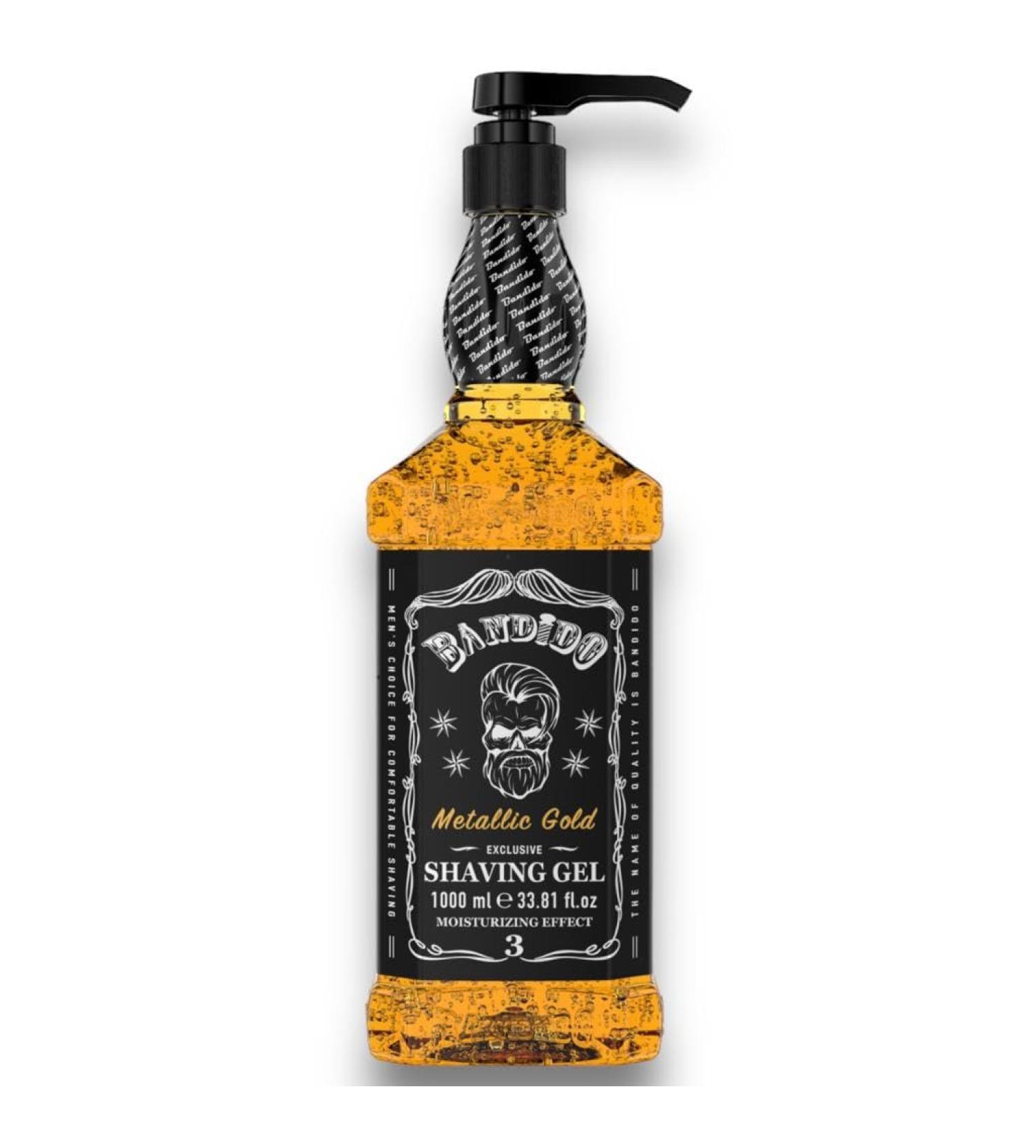 Bandido Shaving Gel for Men - 1000ml Non-Foaming Precision Shave Metallic Gold - Perfect for Beard Contours | International Shipping - Buy Online on GoSupps.com