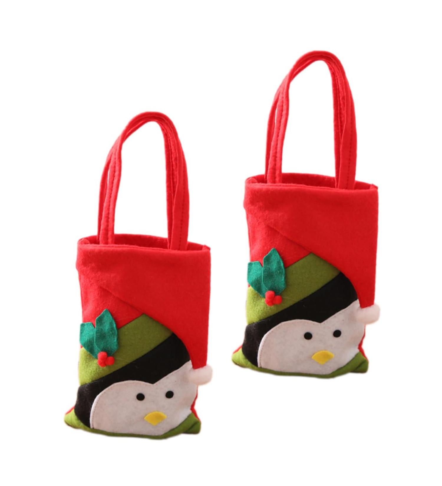 PRETYZOOM Christmas Goody Bags 2pcs Bags Xmas Hand Candy Non-woven for Sweets Exquisite Pouch Christmas Party Adorable Decor 22x15cm Assorted Color 5 - Buy Online on GoSupps.com