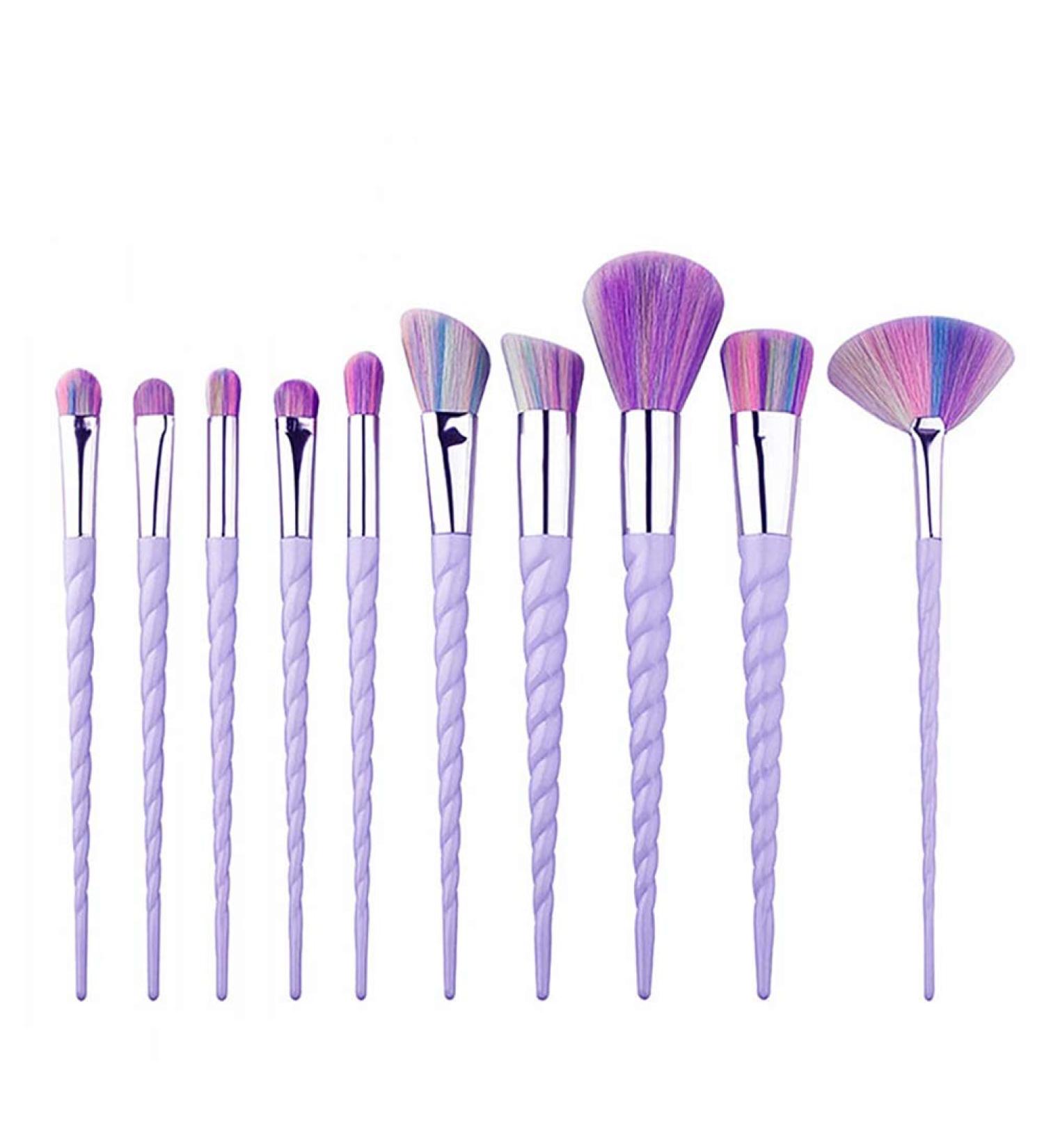 Milopon 10pcs Makeup Brush Set Foundation Eyeshadow Eyebrow Eyeliner & Blush Brushes | Perfect Birthday Gift International Shipping - Buy Online on GoSupps.com
