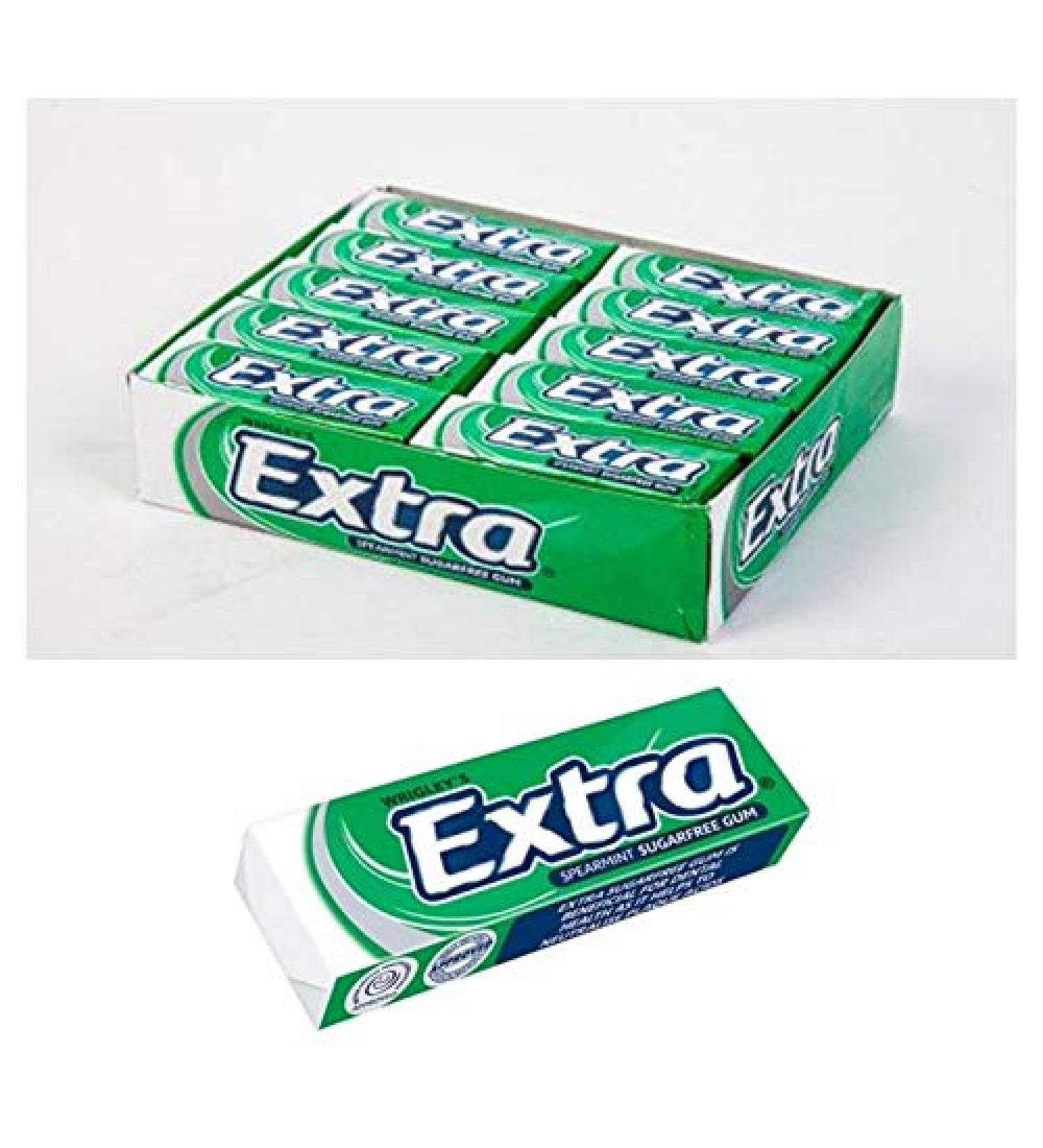 10 Packs of Original WRIGLEY'S Extra Chewing Gum Packs Fresh Stock (Spearmint) SPEARMINT 10 Count (Pack of 1)