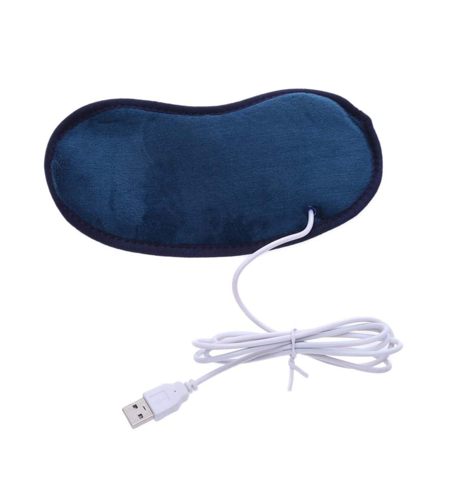 Electric USB Heating Eye Mask - Adjustable Temperature - Blue Travel Sleep Mask - Buy Online on GoSupps.com